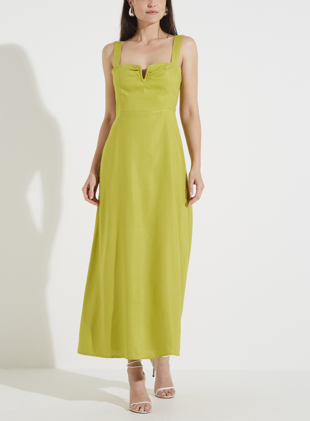 VESTIDO LINHO M VERDE ESCILA