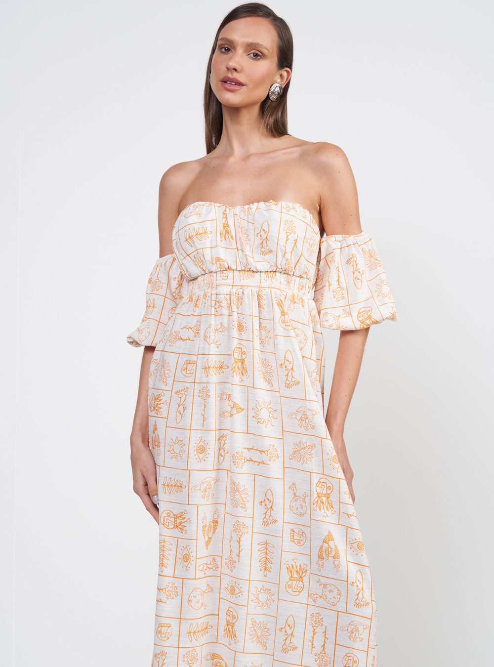 VESTIDO LINHO ESTAMPADO M ALUADA