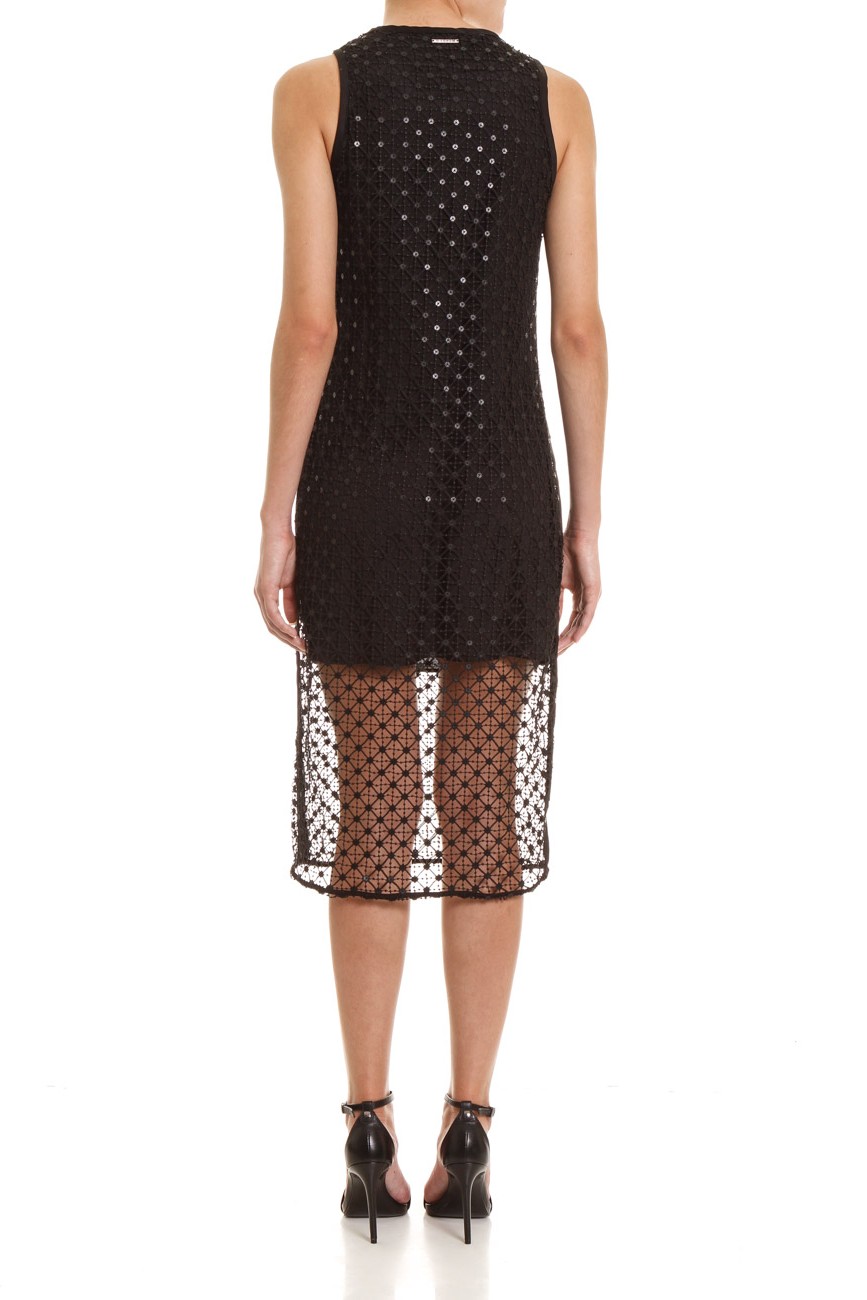 VESTIDO MIDI RENDA P PRETO