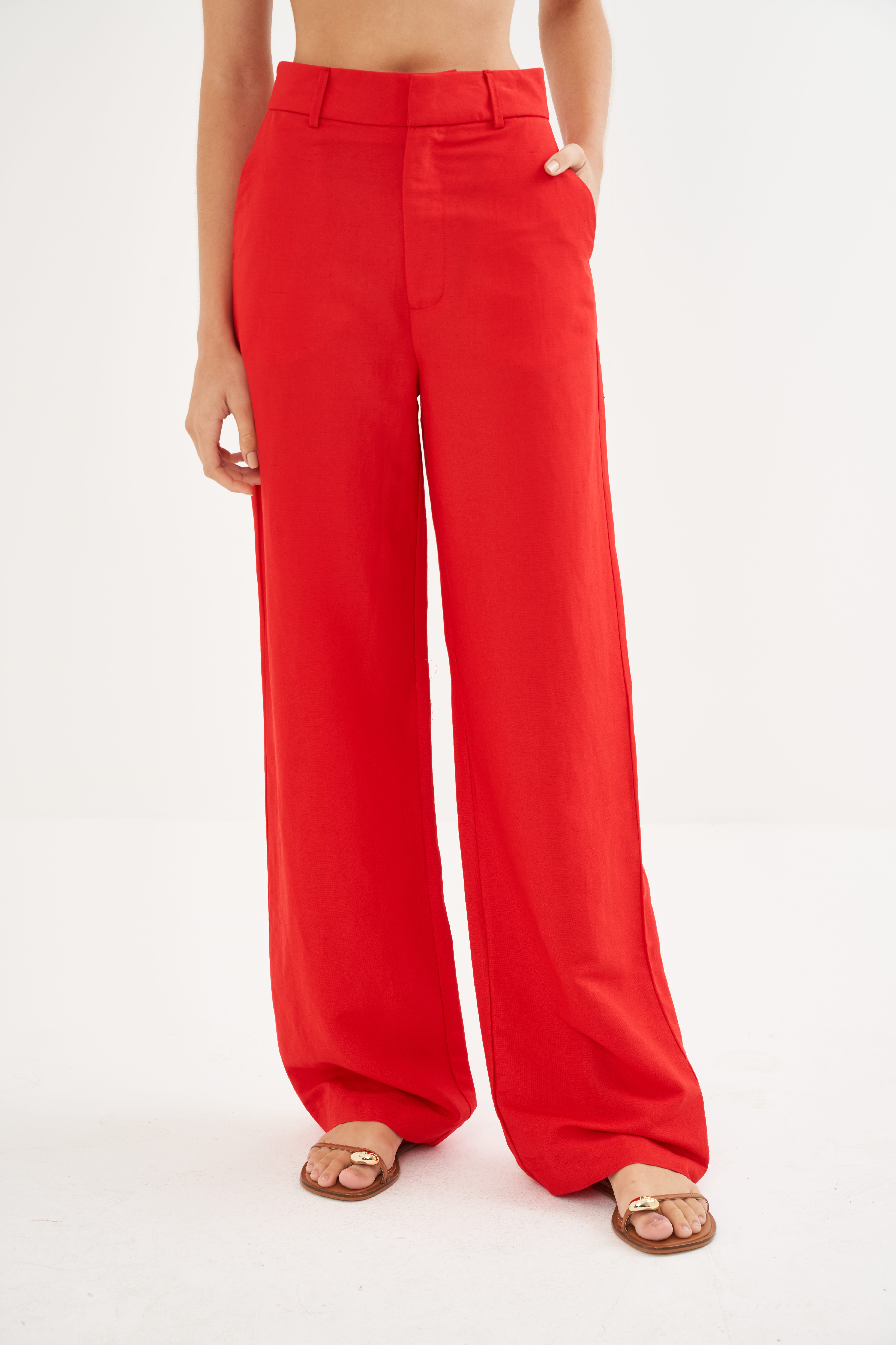 CALÇA LINHO 38 VERMELHO IFE