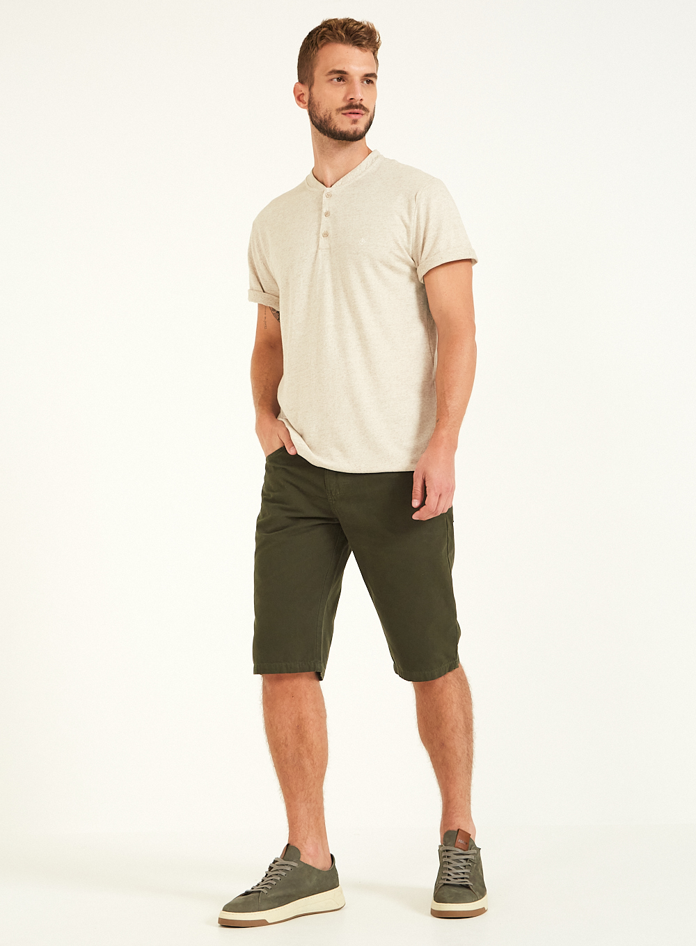 BERMUDA SARJA THIAGO 40 AMARELO COAST G