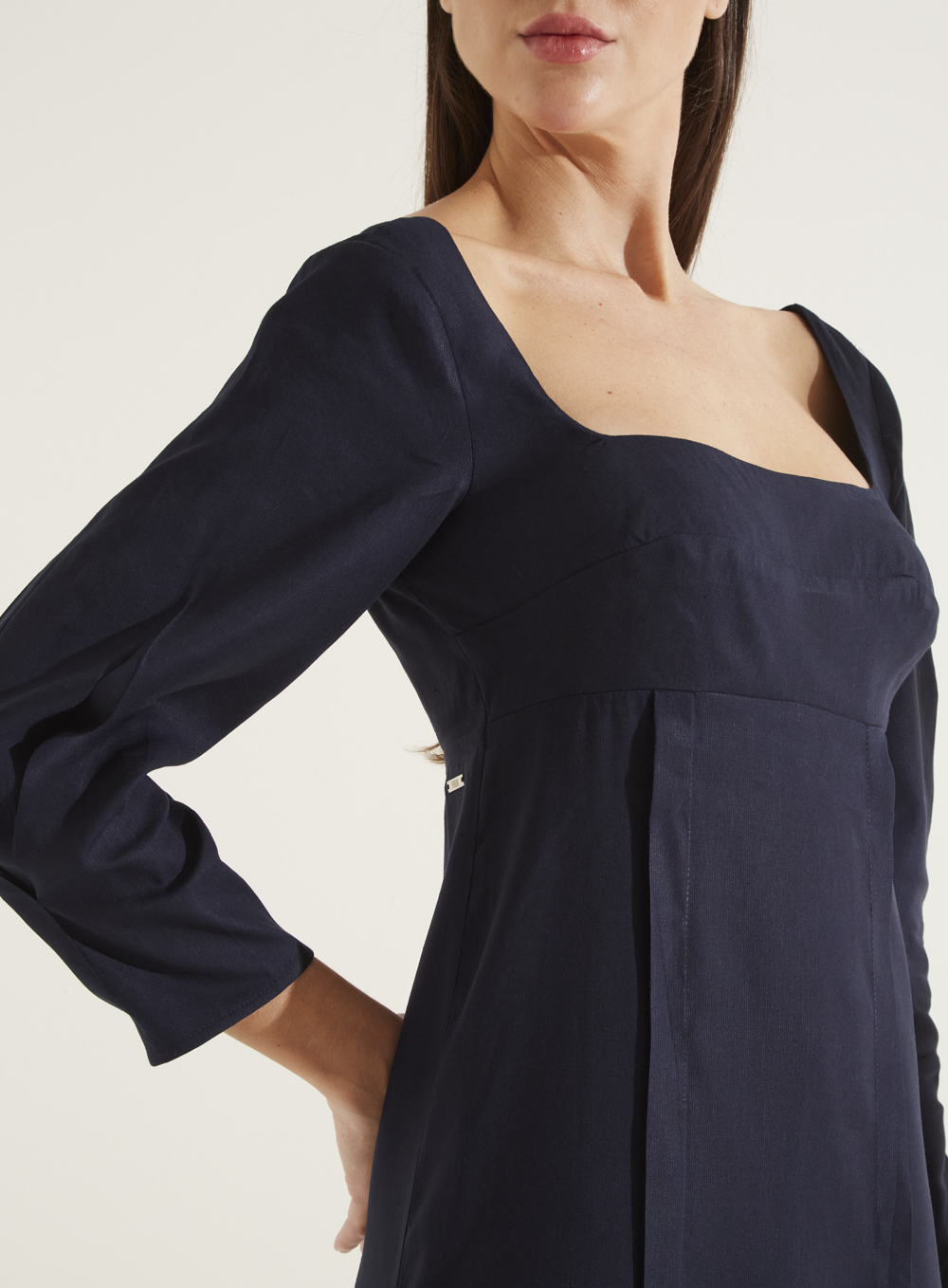 VESTIDO LINHO M AZUL ALYA