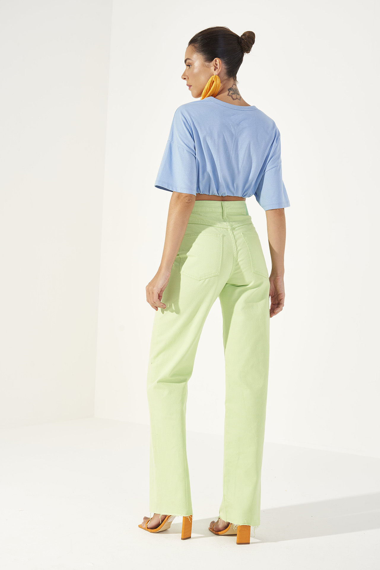 CALÇA SARJA JULIETTE 42 LARANJA ETELA