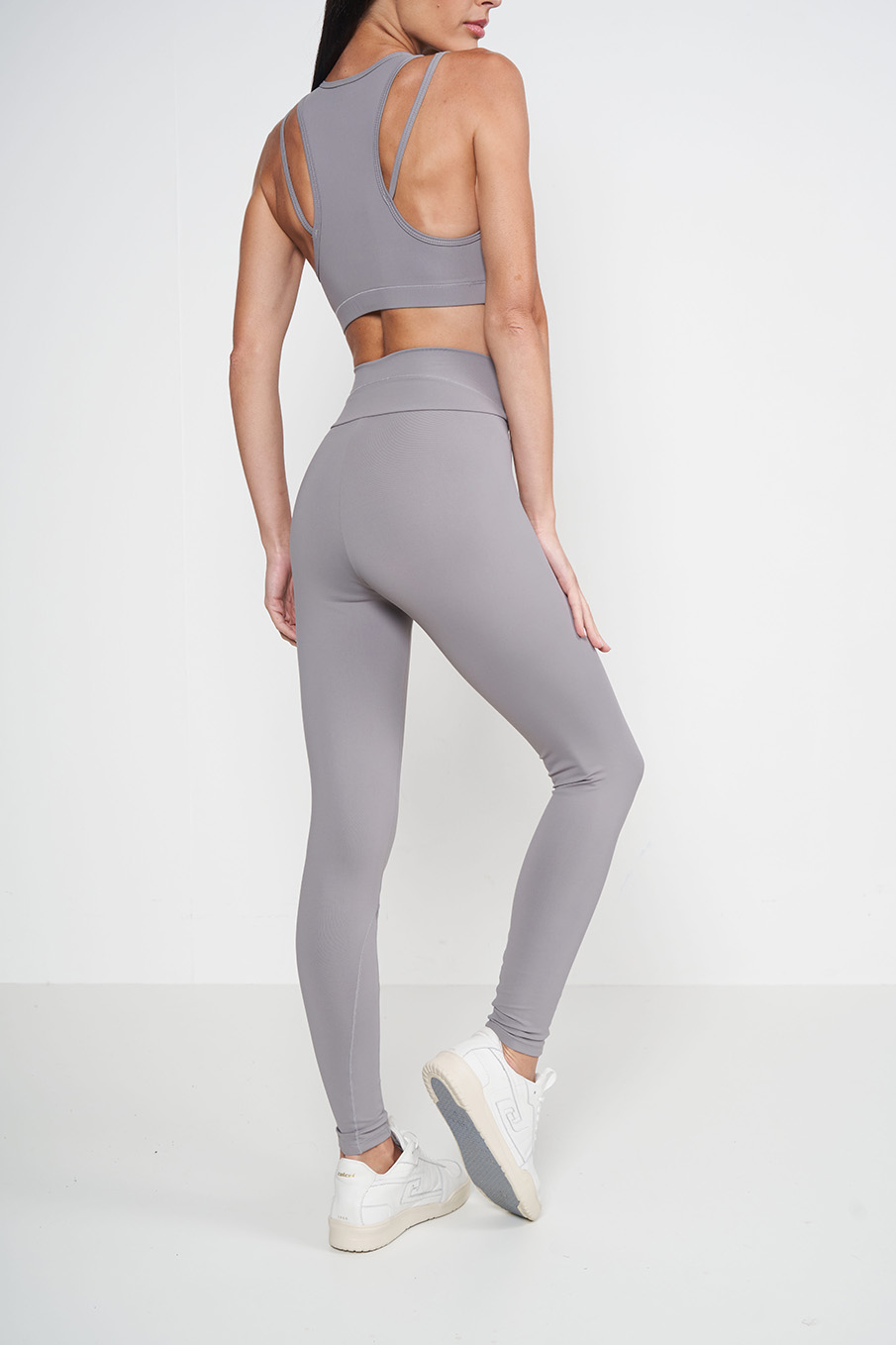 CONJUNTO TOP E CALÇA LEGGING G CINZA ALITA