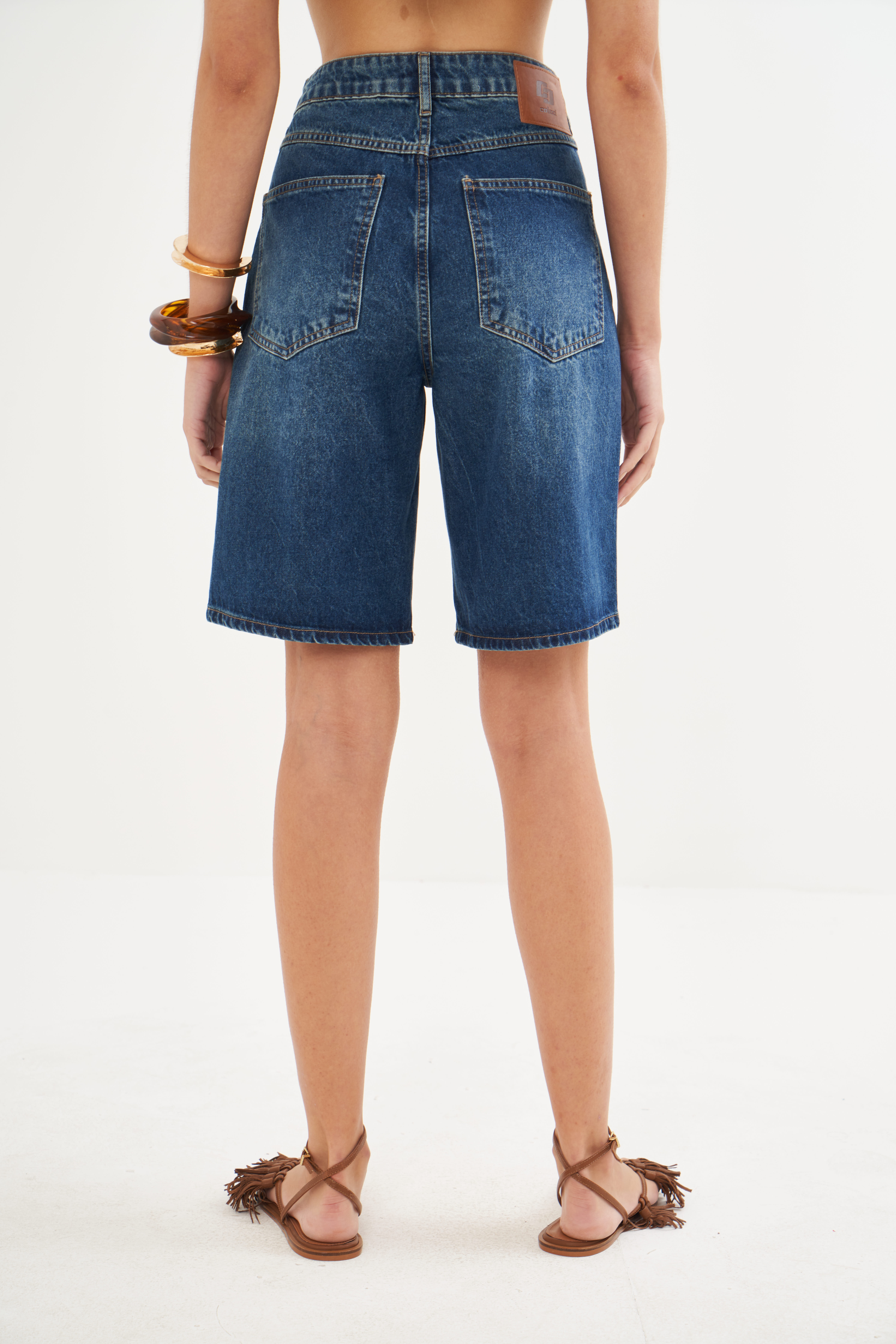 BERMUDA JEANS JOANA 38 INDIGO