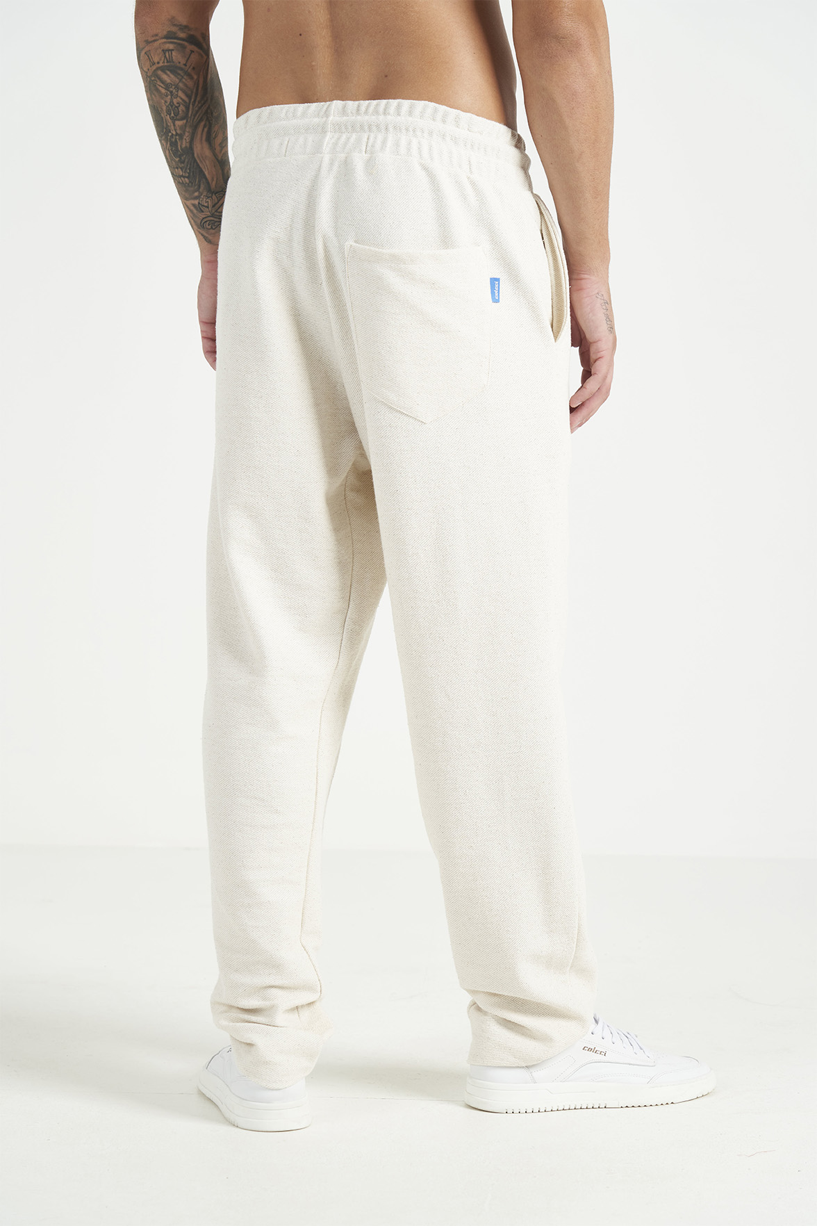 CALÇA MOLETOM LINHO GG OFF/MARROM