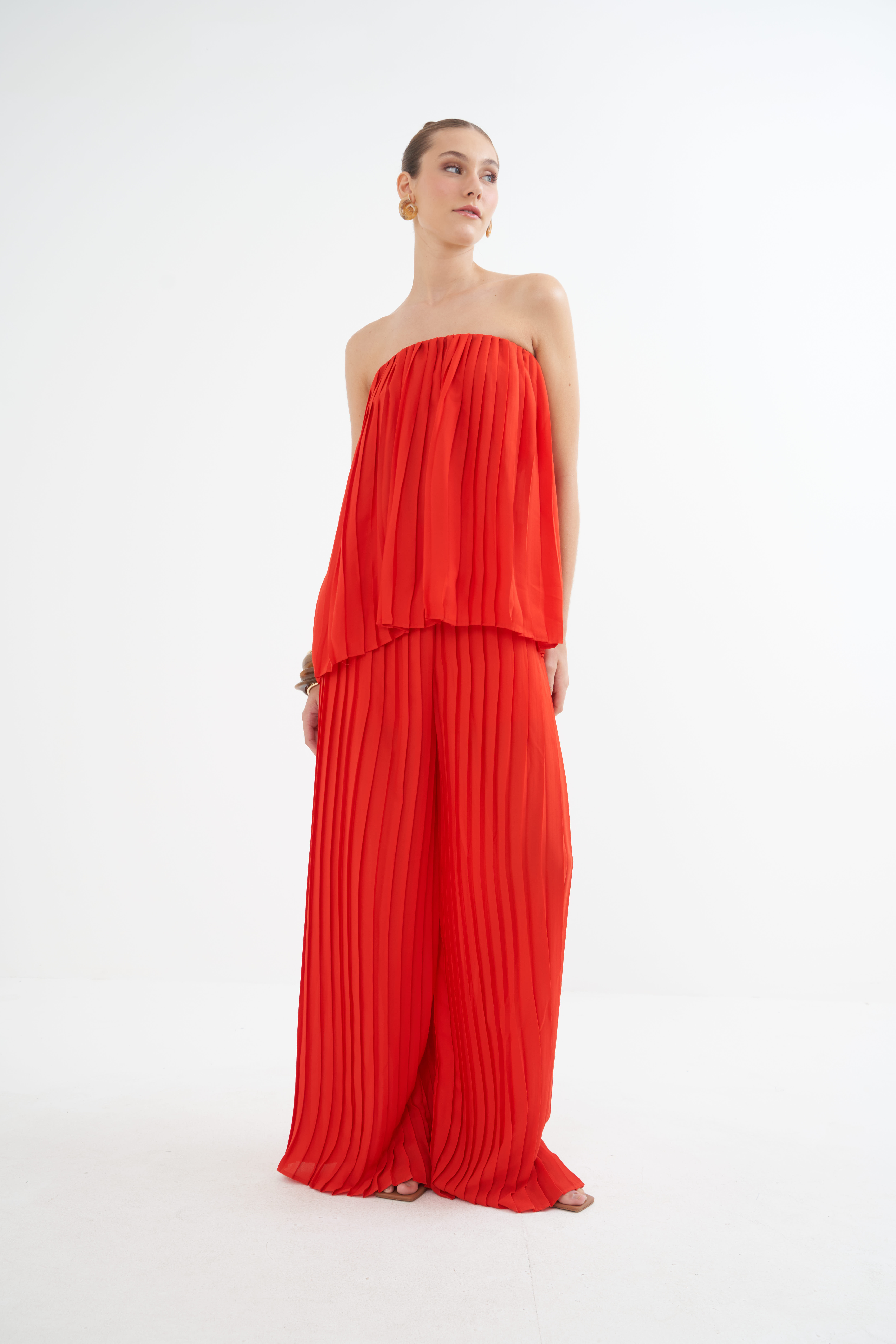 BLUSA PLISSADA M VERMELHO IFE