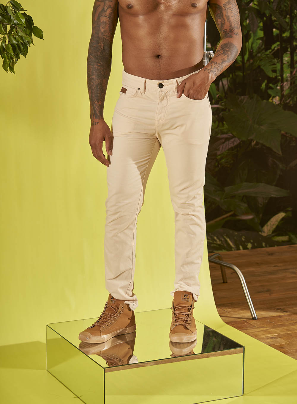 CALÇA SARJA FELIPE 40 BRANCO