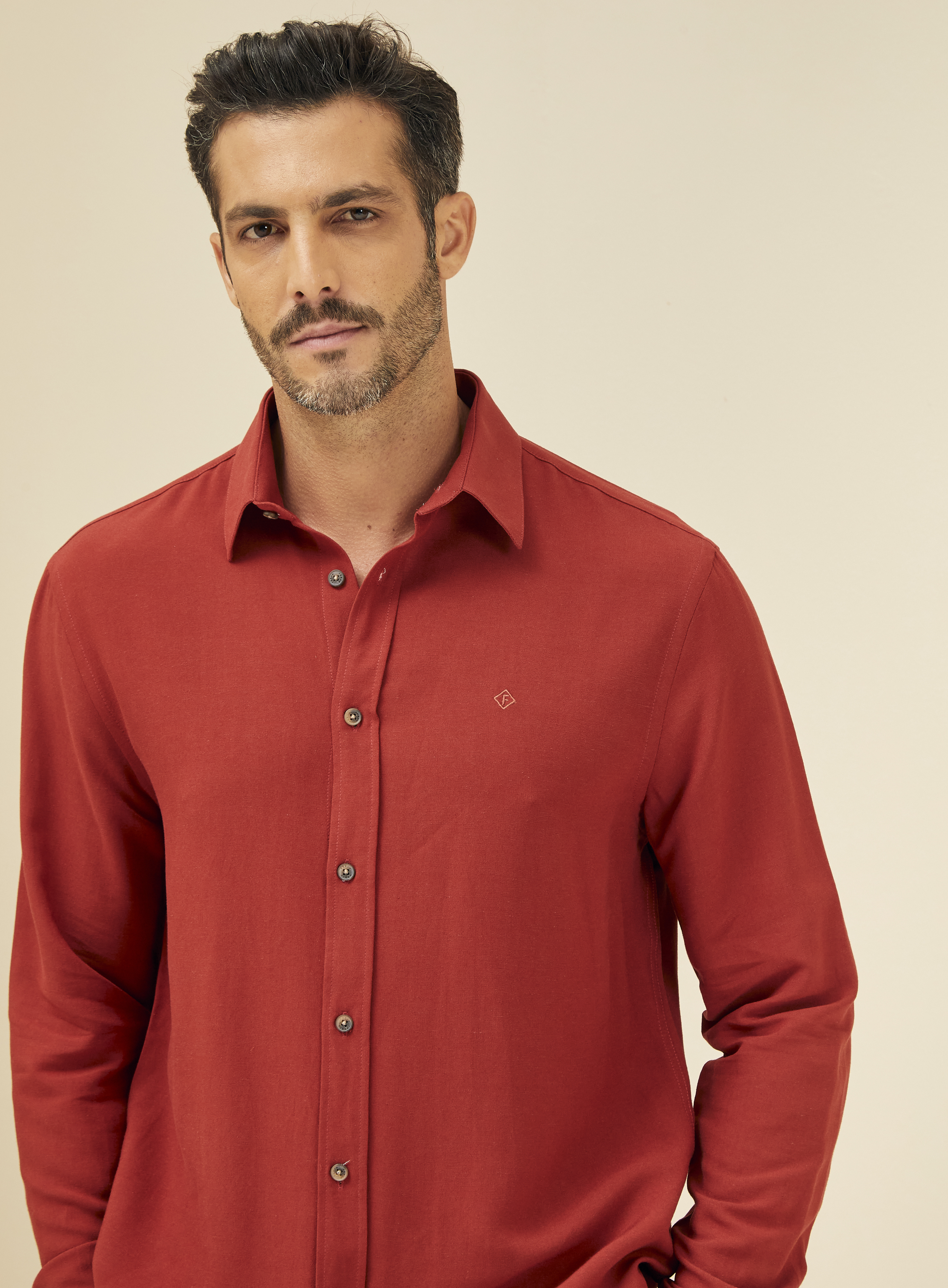 CAMISA LINHO RELAX XGG LARANJA