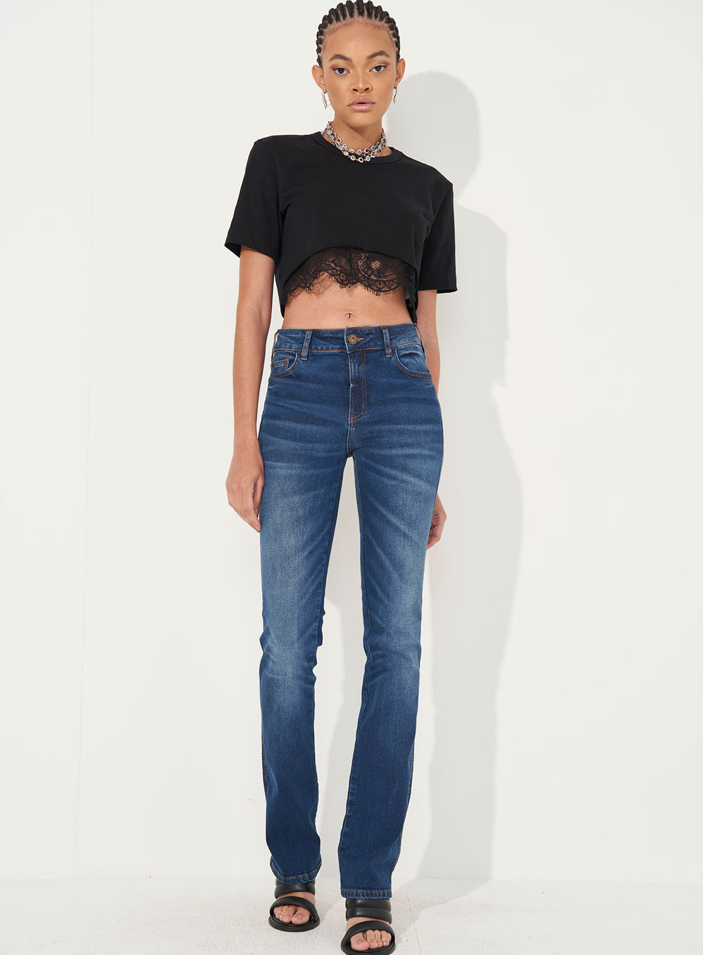 CALÇA JEANS BIA RETA 36 INDIGO