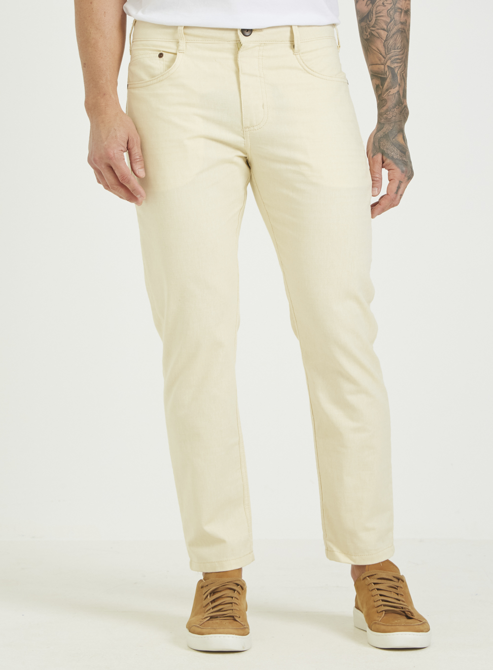 CALÇA FORUM 42 AMARELO/BRANCO