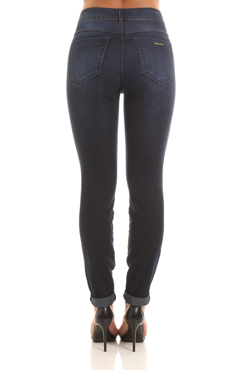 CALCA JEANS BIA COM DOBRA 38 INDIGO