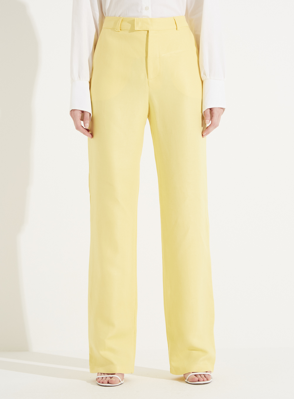 CALÇA LINHO 40 AMARELO CORNISH