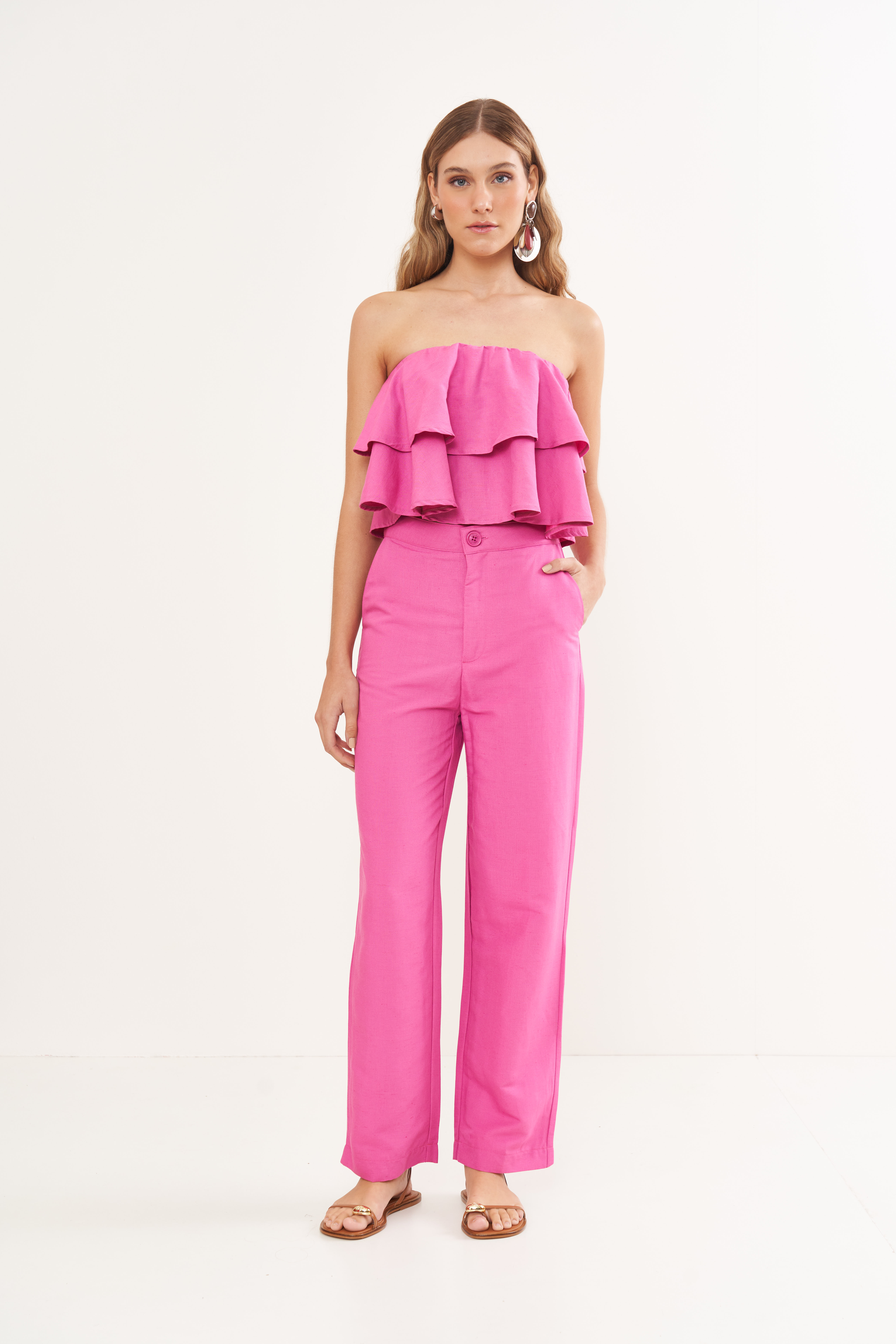 CALÇA LINHO 38 ROSA MON AMOUR