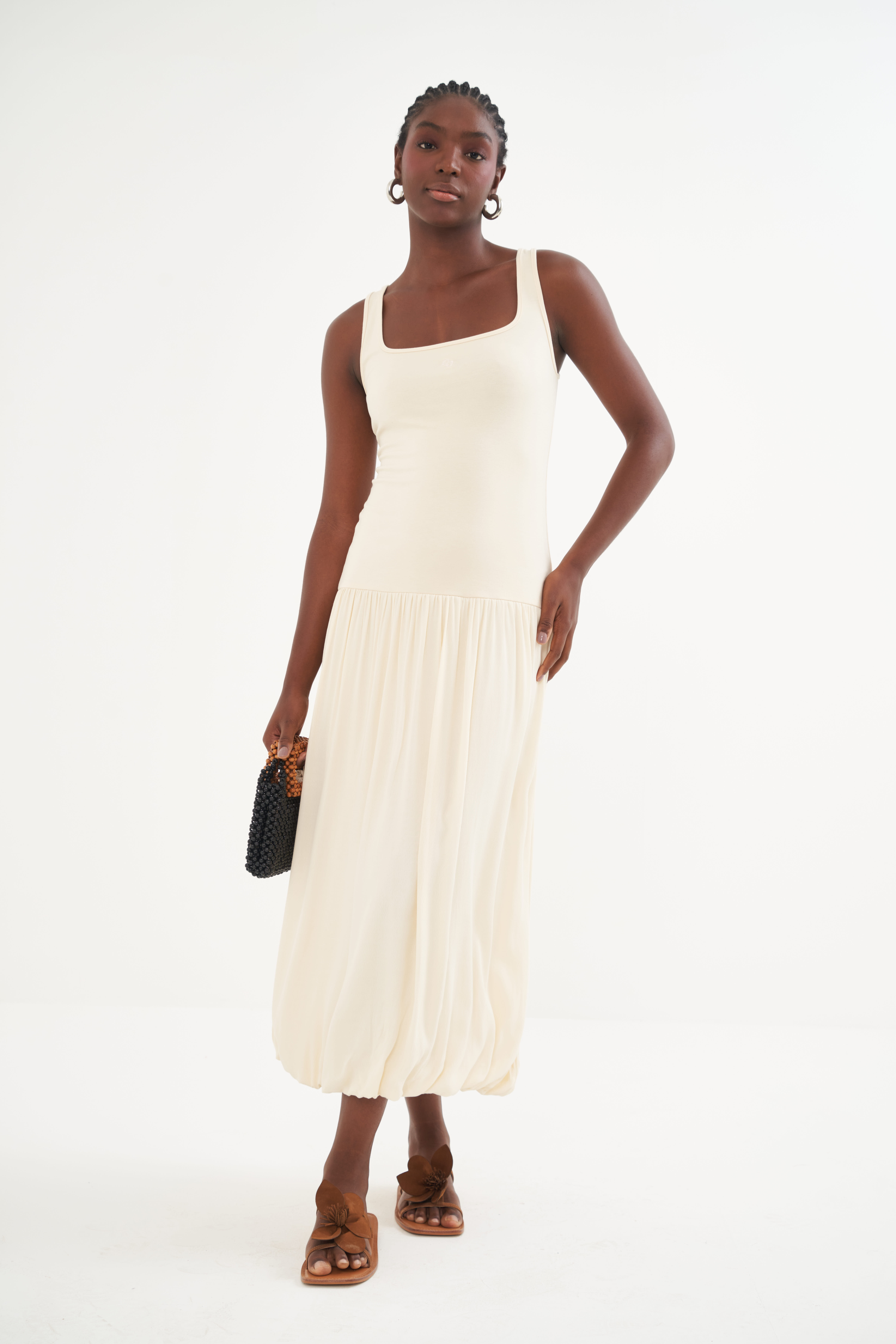 VESTIDO COLCCI M BEGE AFFOGATO