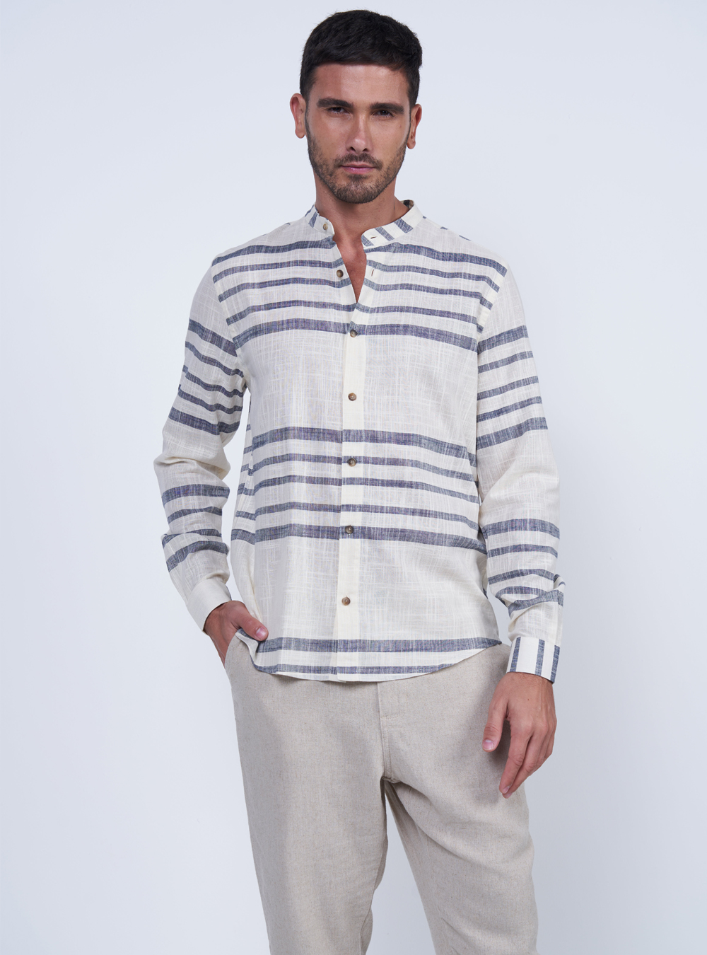 CAMISA LINHO LISTRADA RELAX P LISTRADO