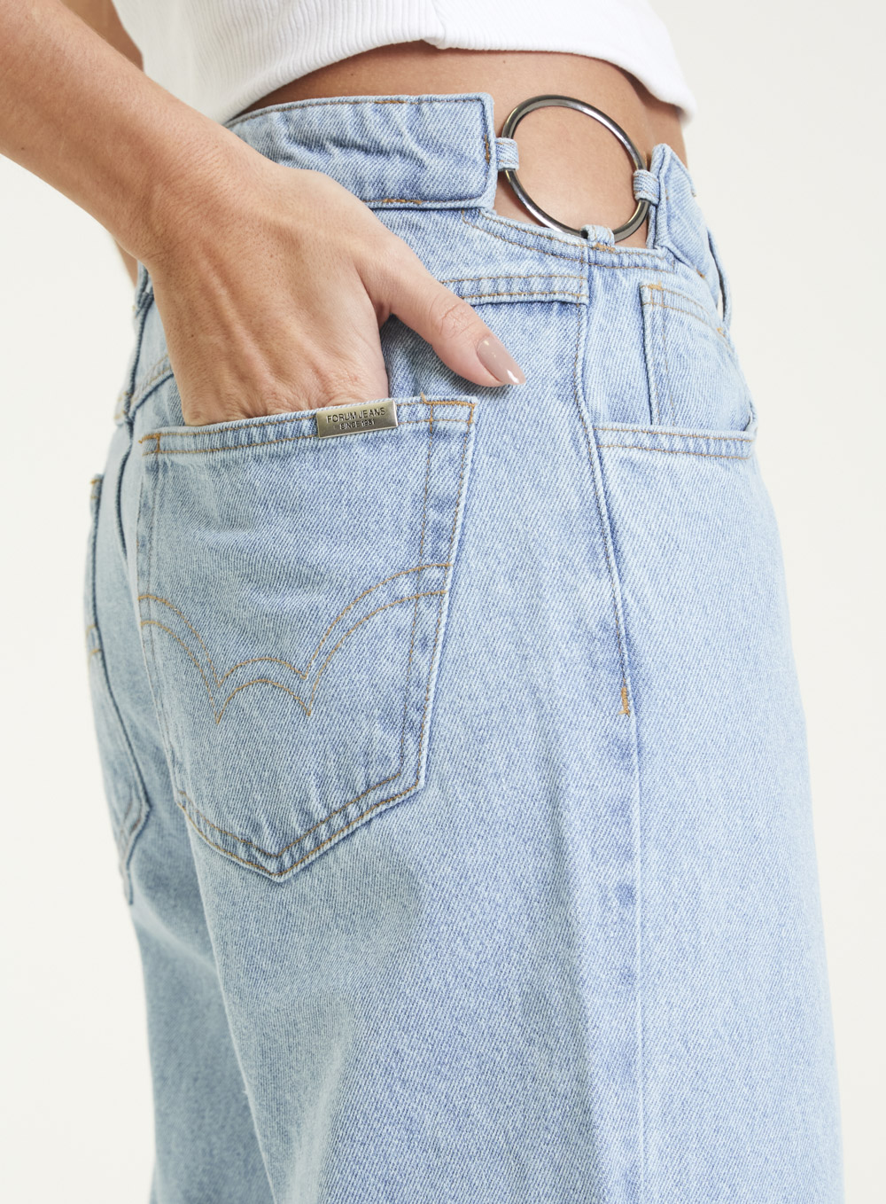 CALÇA JEANS RAQUEL WIDE LEG 44 INDIGO