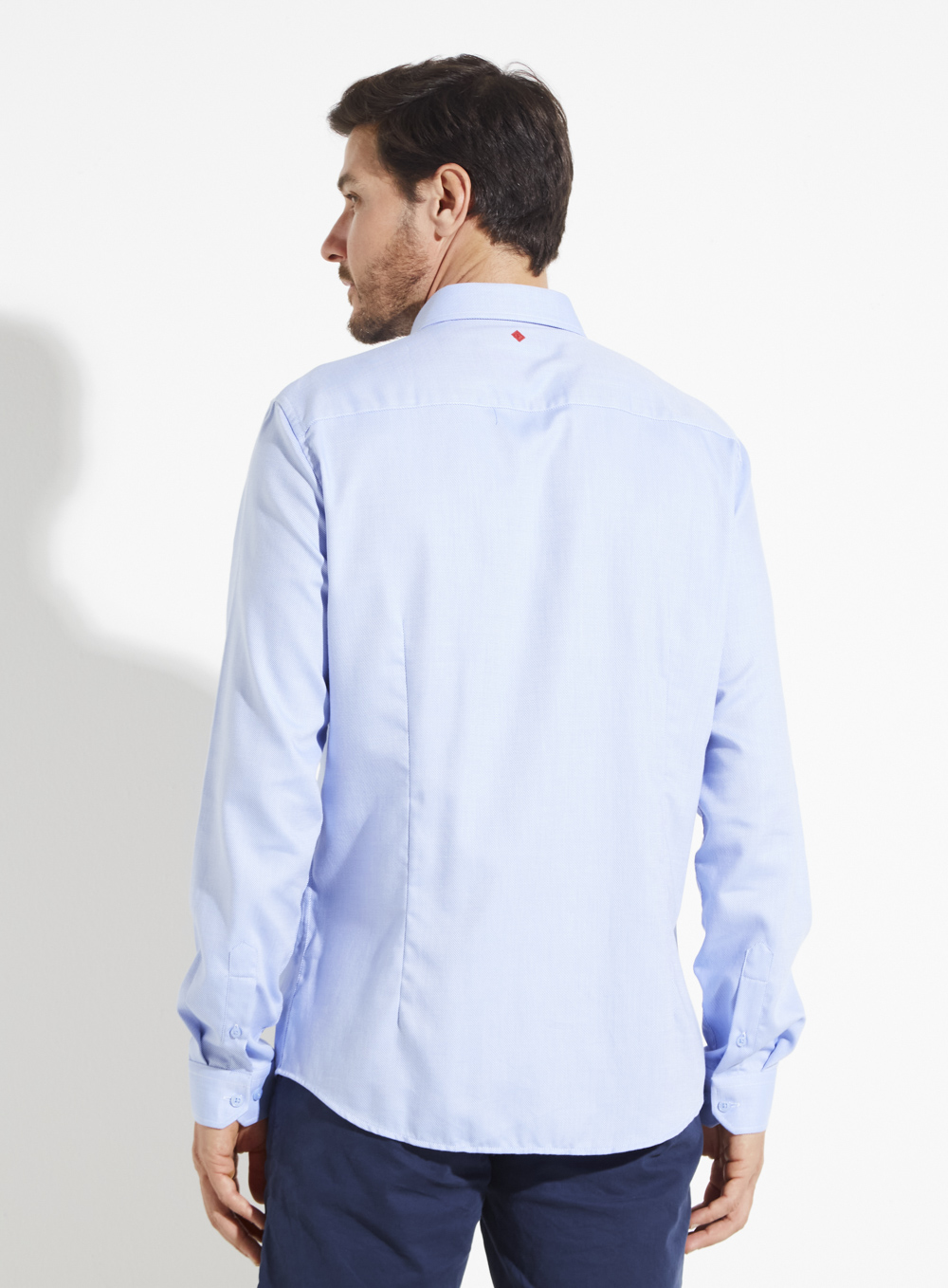 CAMISA SLIM FIT 3 AZUL/OFF
