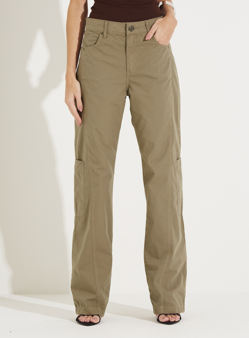 CALÇA SARJA RAQUEL WIDE LEG 42 BEGE MISK