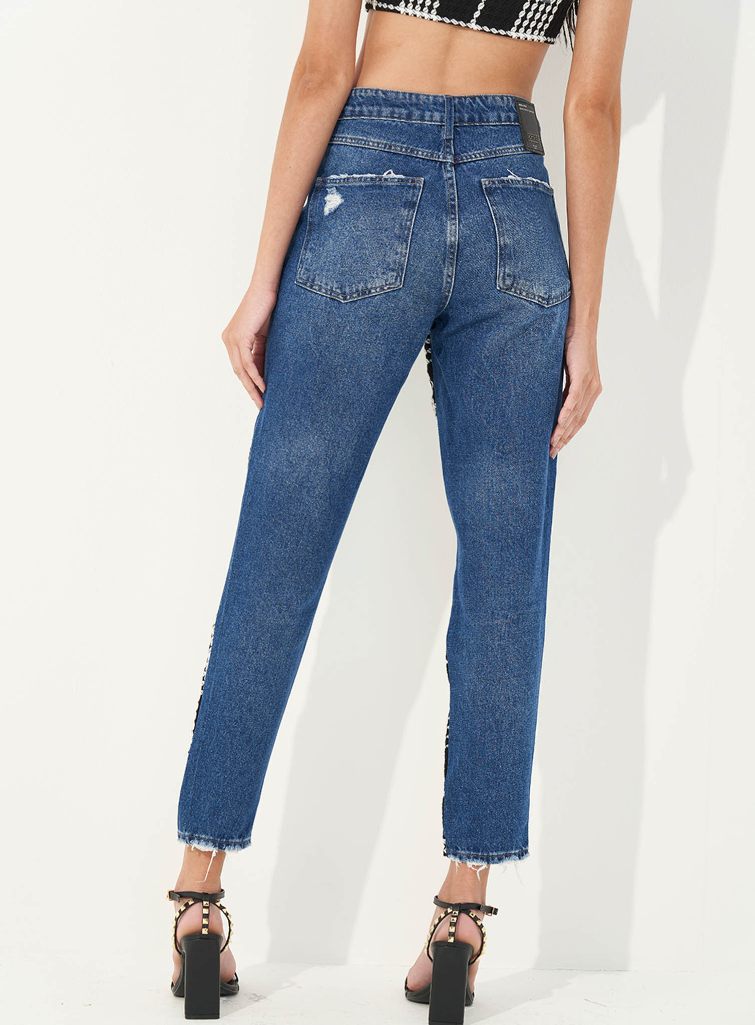 CALÇA JEANS BRUNA COM TWEED 42 INDIGO