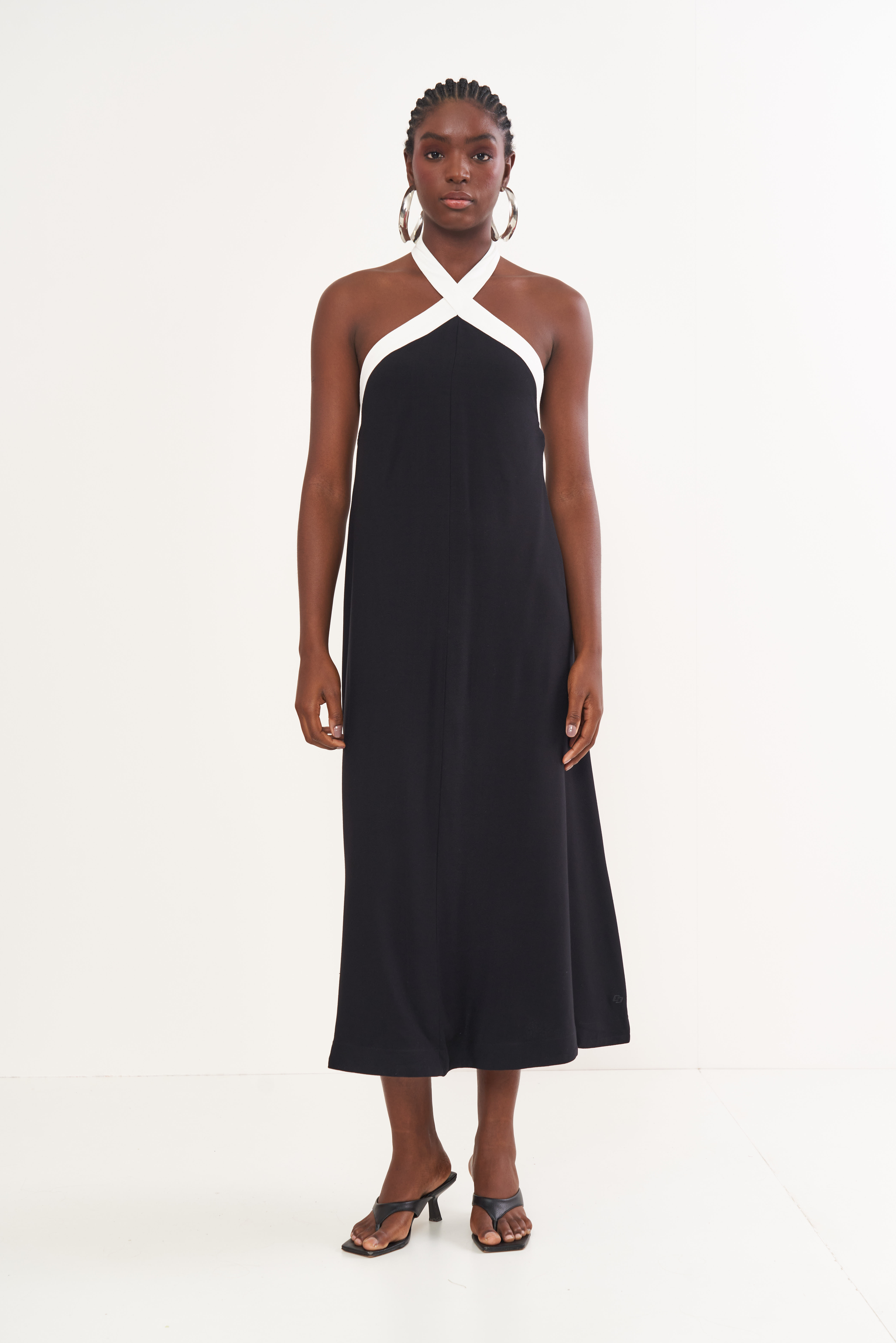 VESTIDO COLCCI G PRETO/OFF