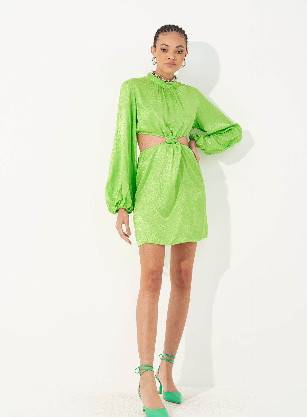 VESTIDO JACQUARD P VERDE LIMER