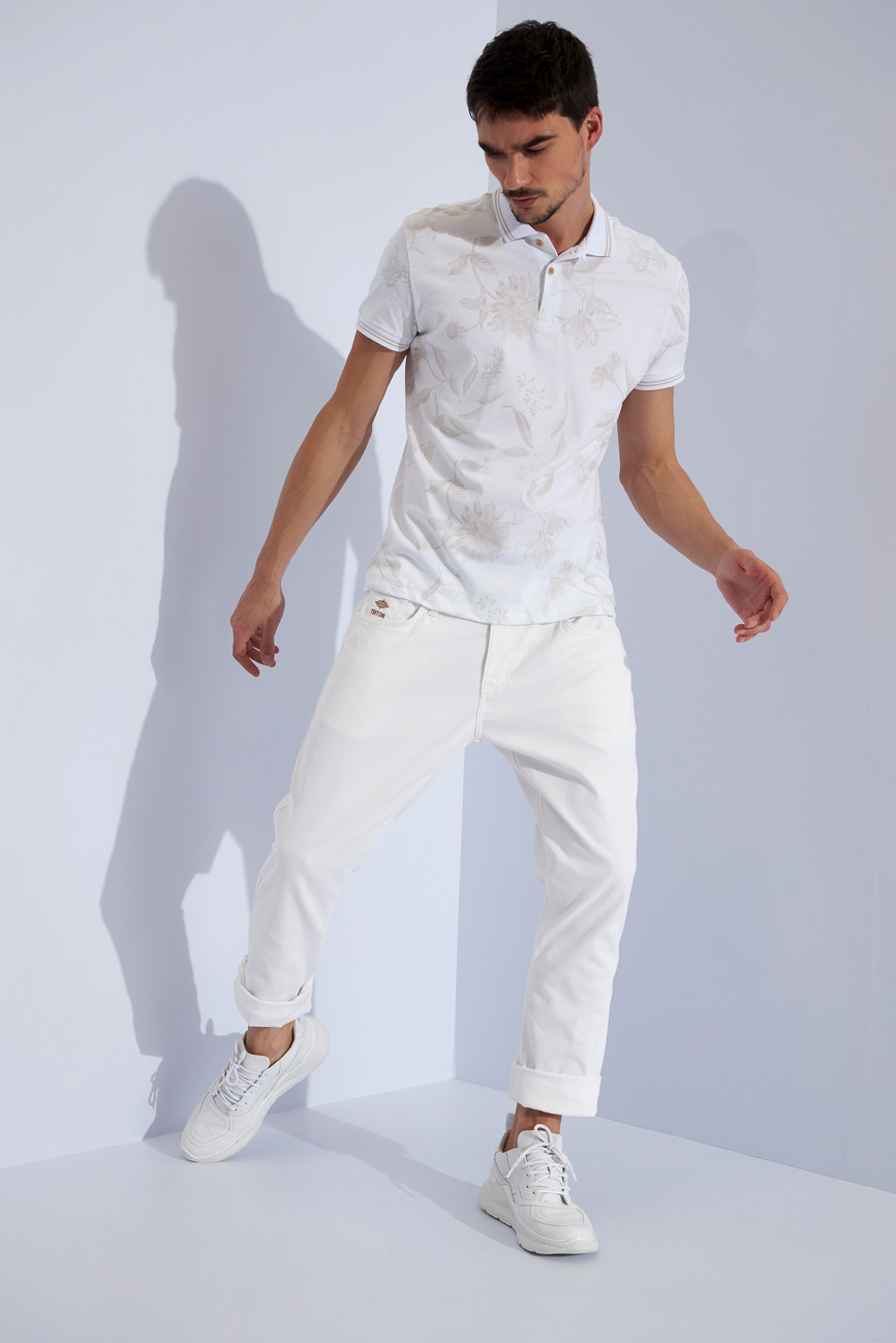 POLO ESTAMPADA M FLOR Y LOBO