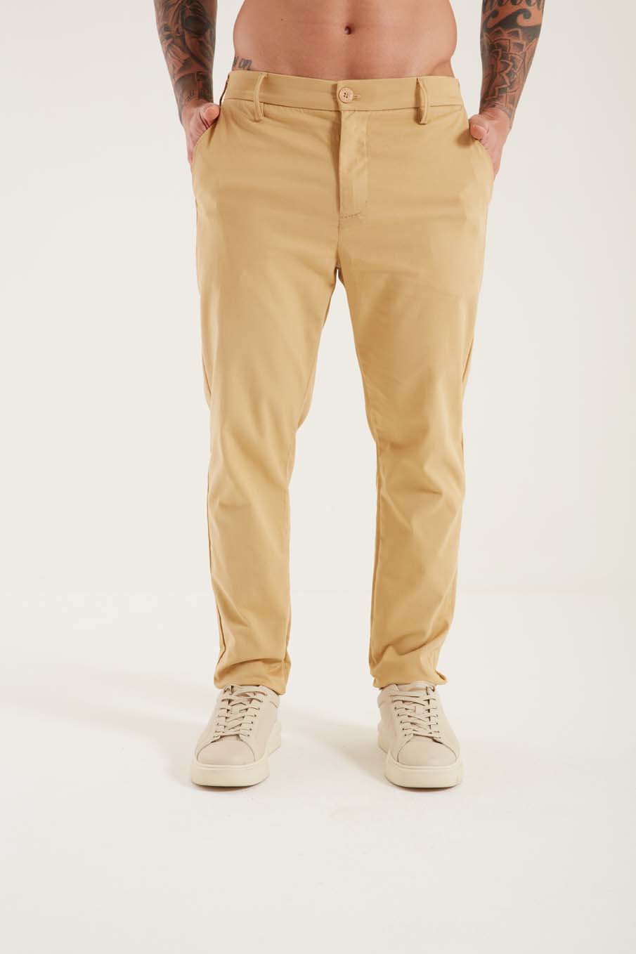 CALÇA SARJA HARRY 42 BEGE FLAVO