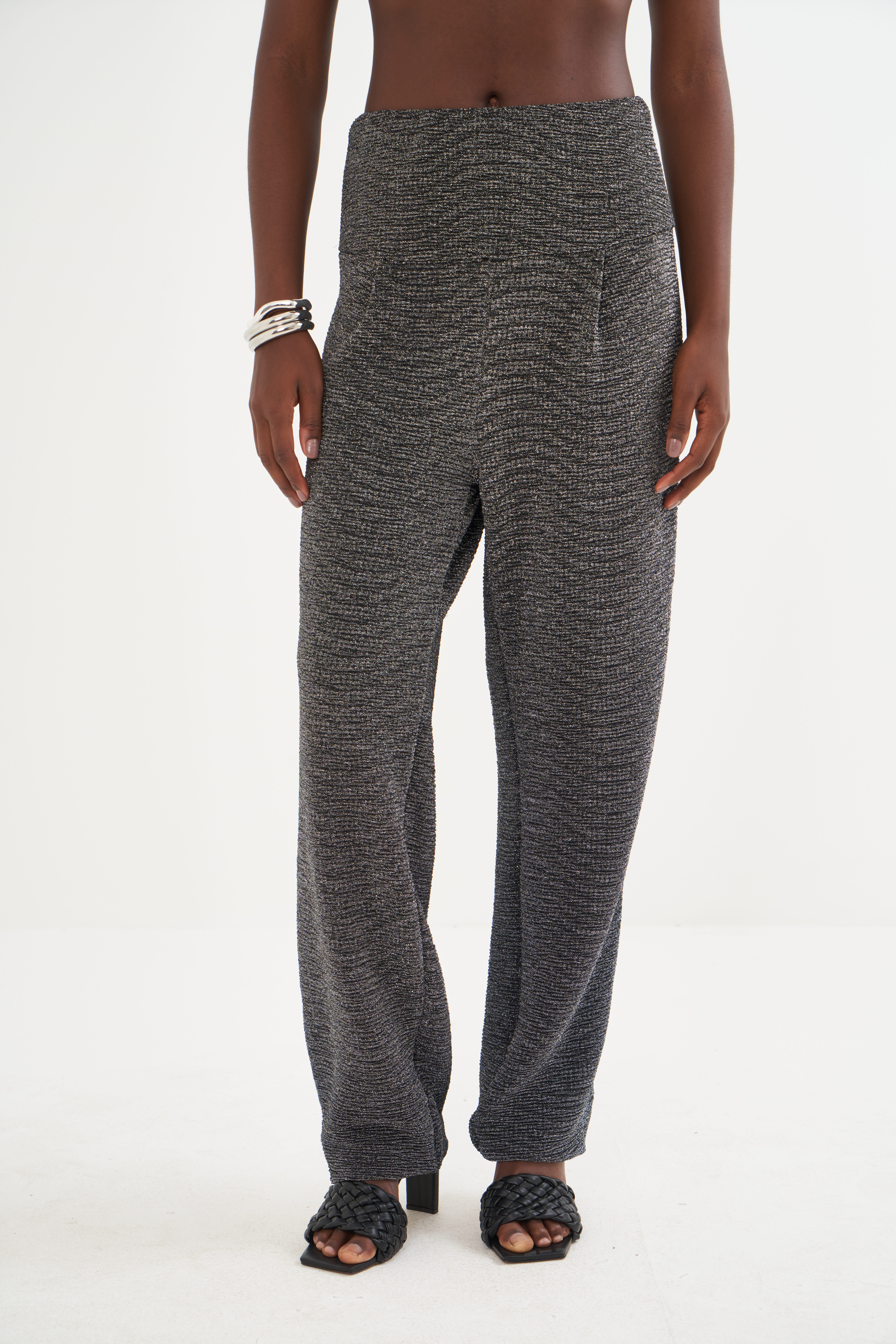 CALÇA METALIZADA PP PRETO/PRATA