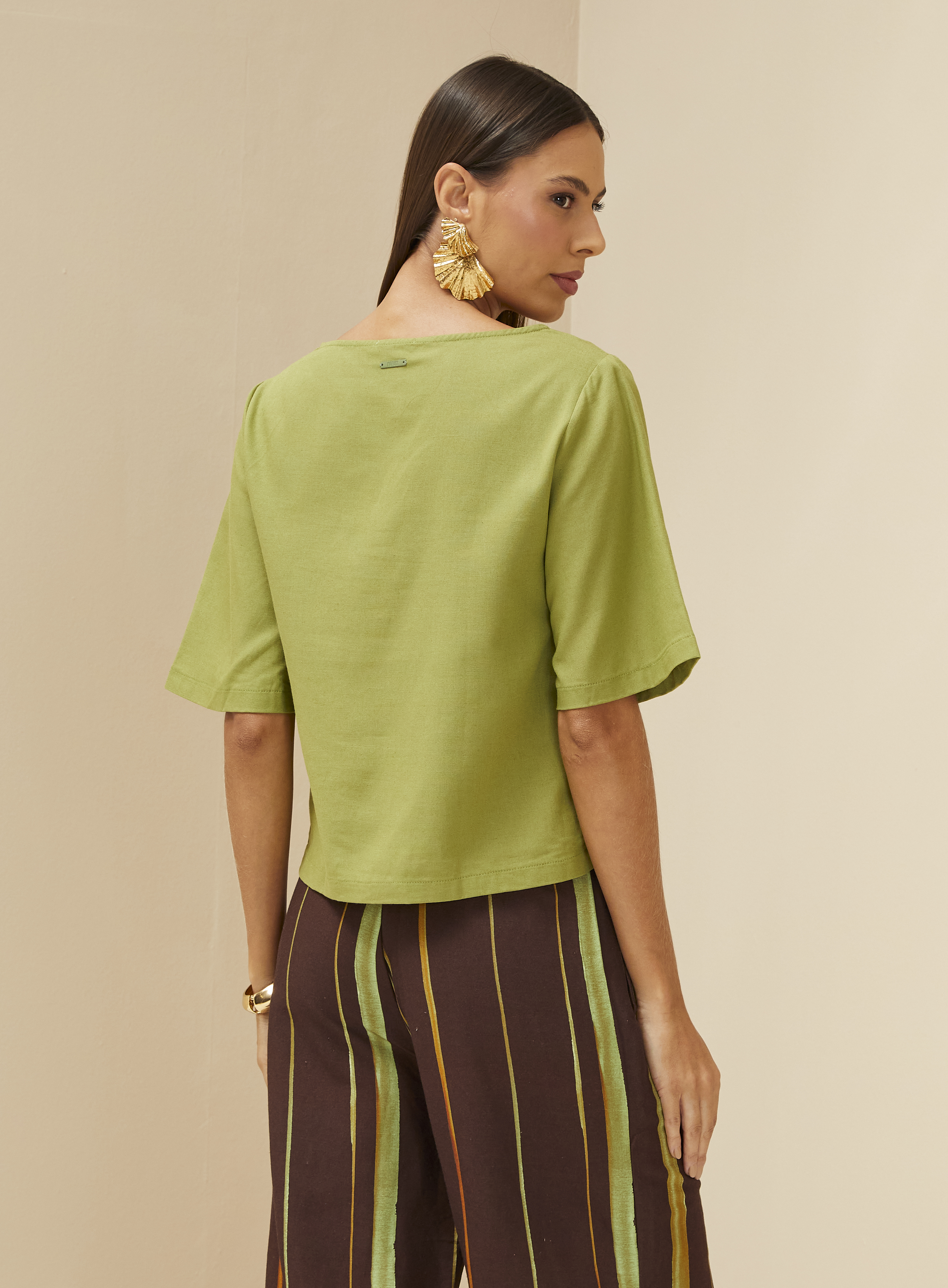 BLUSA LINHO G MARROM ESPECIARIAS