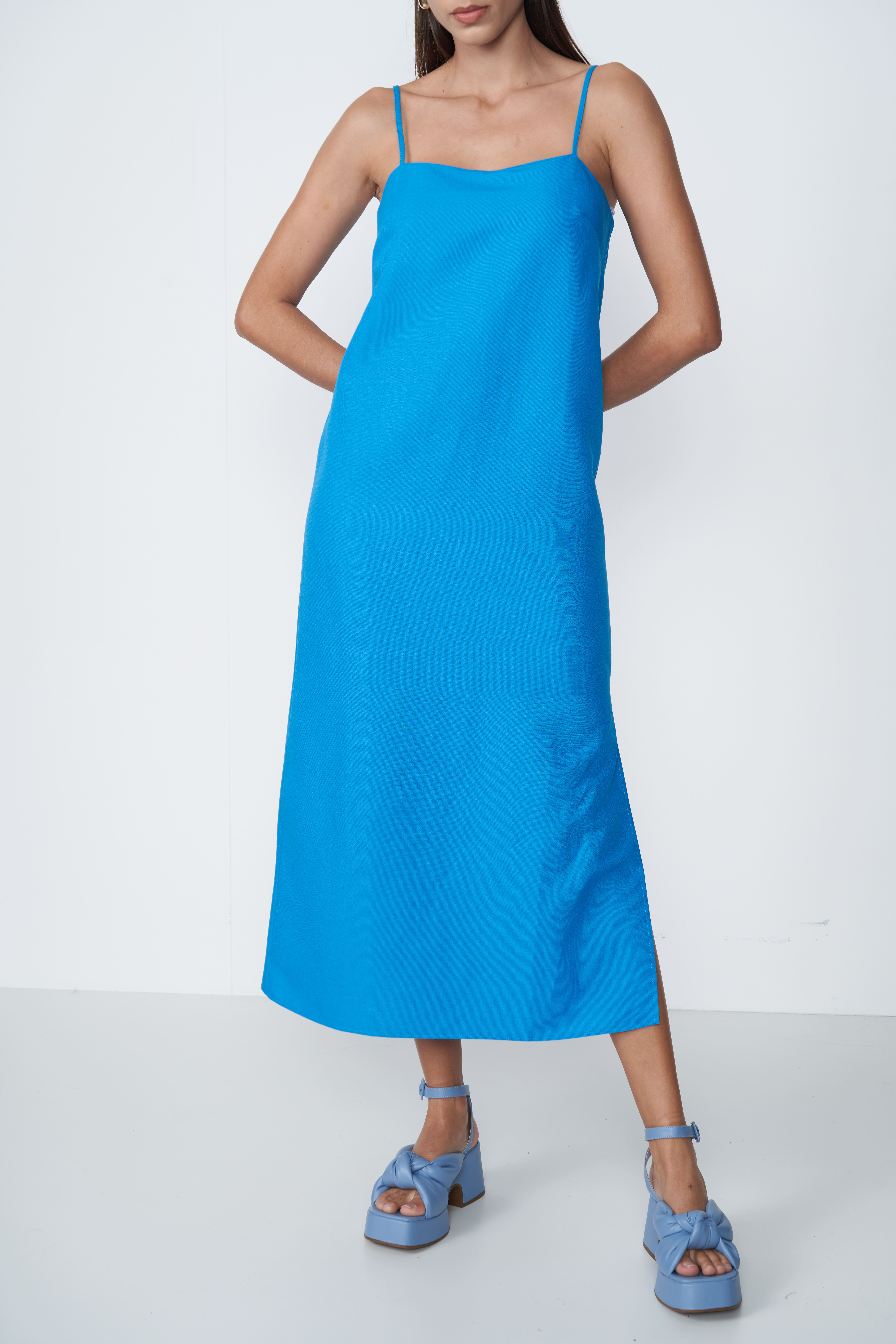 VESTIDO LINHO P LARANJA RUSSET