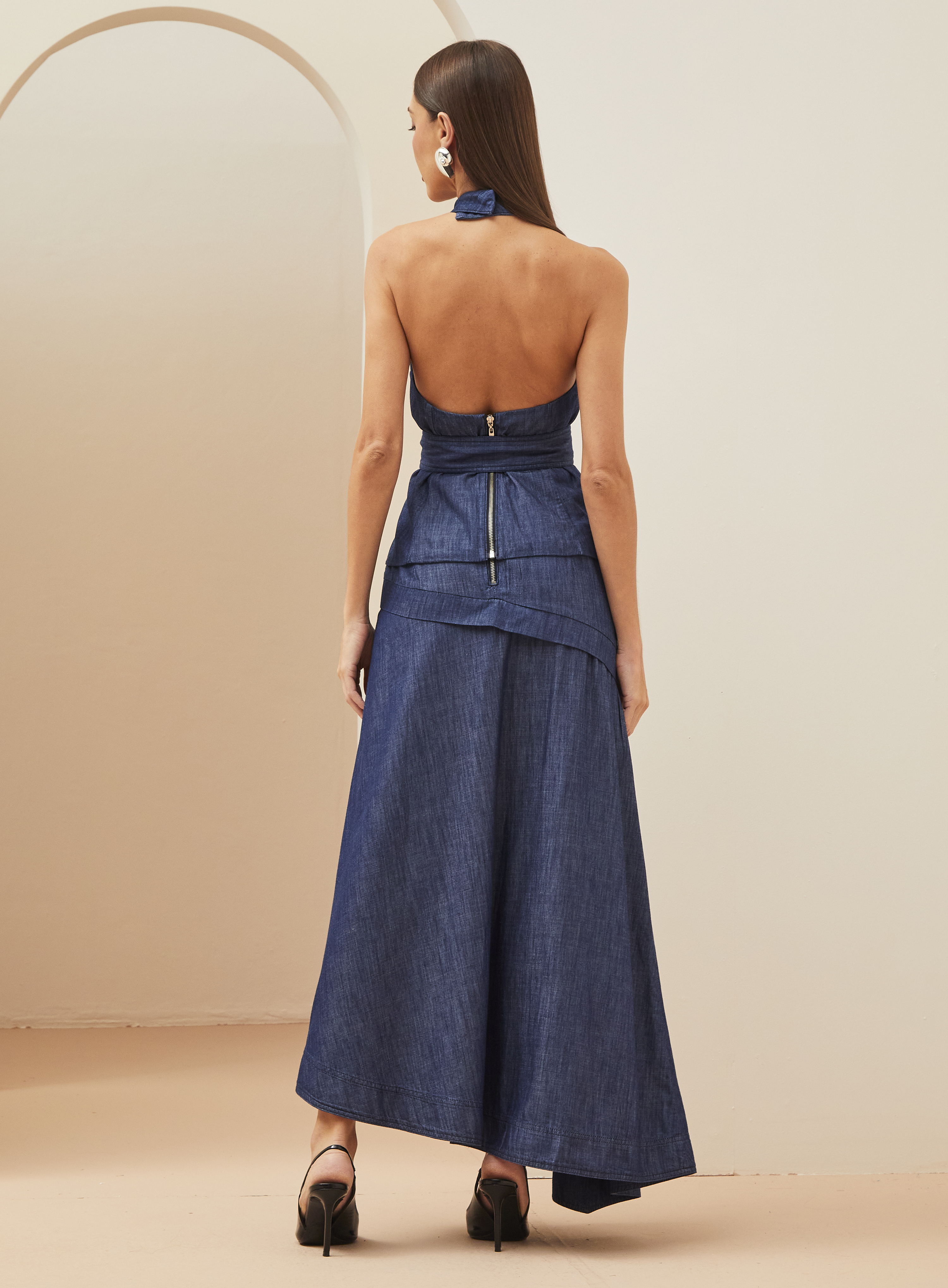 CONJUNTO BLUSA/SAIA JEANS FORUM TUFI G INDIGO