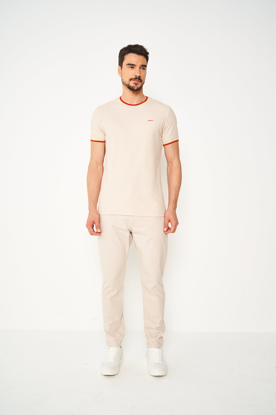 CALÇA SARJA NEW CHINO 40 BEGE TAUPE