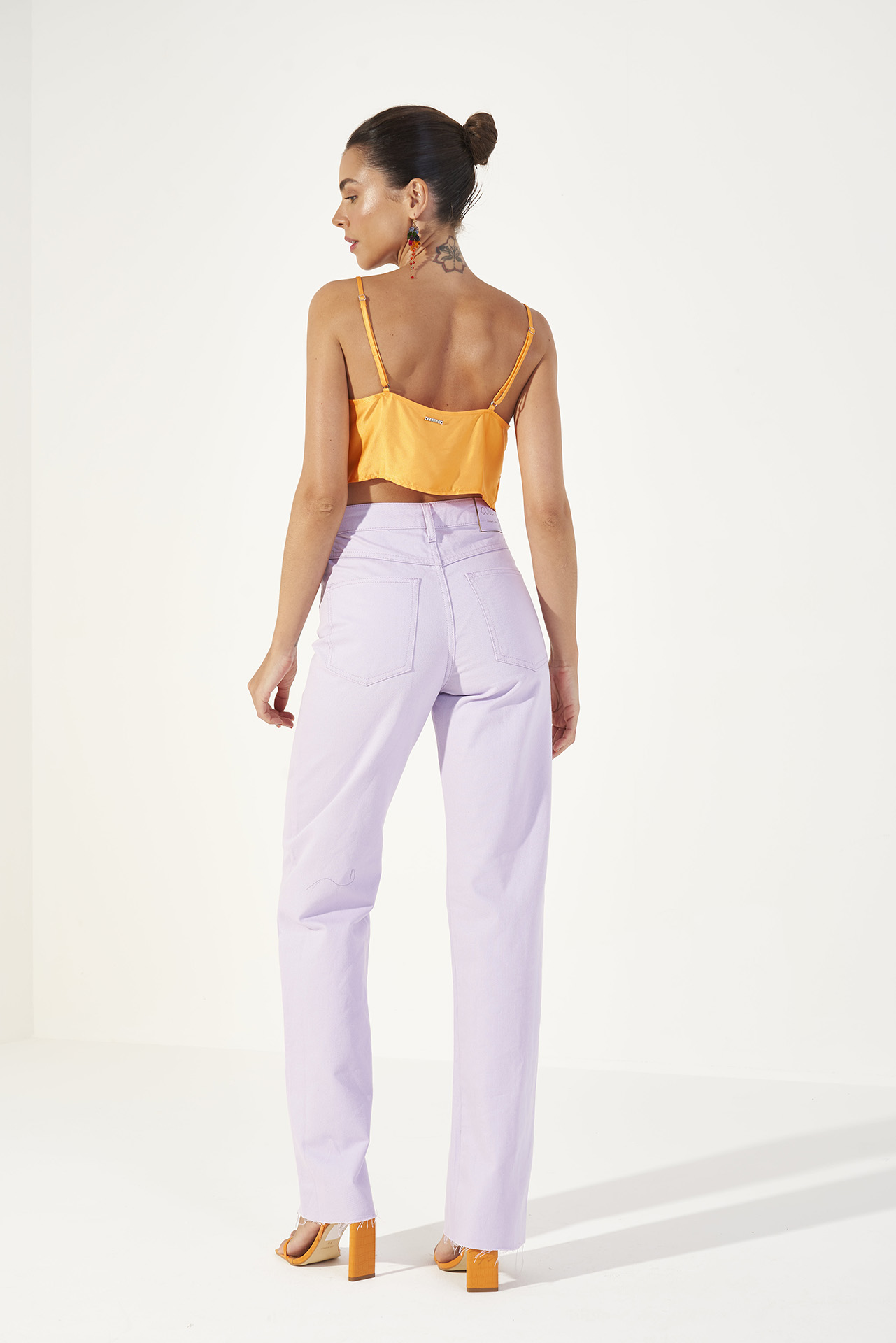 CALÇA SARJA JULIETTE 42 LARANJA ETELA