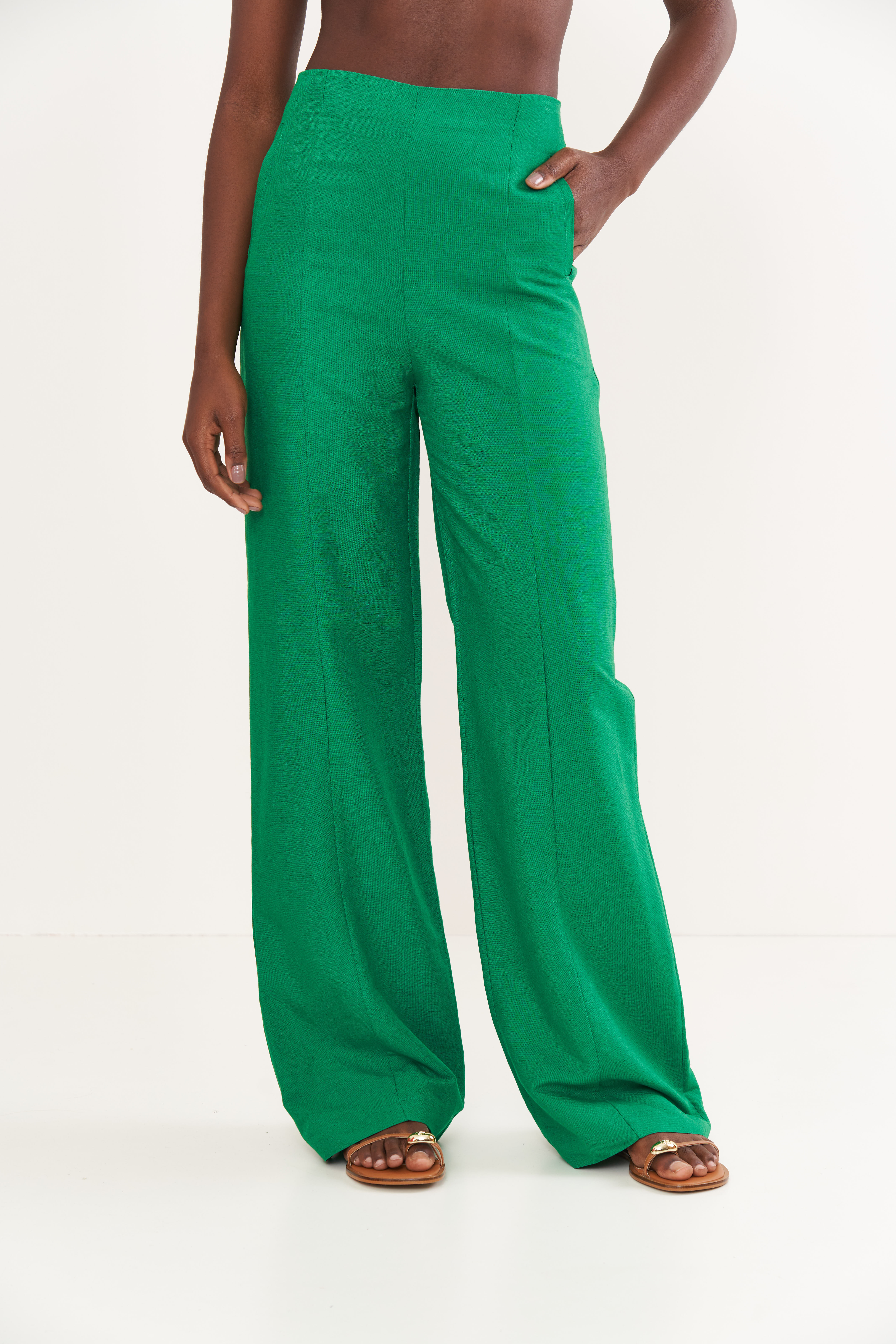 CALÇA LINHO 34 VERDE VANITY