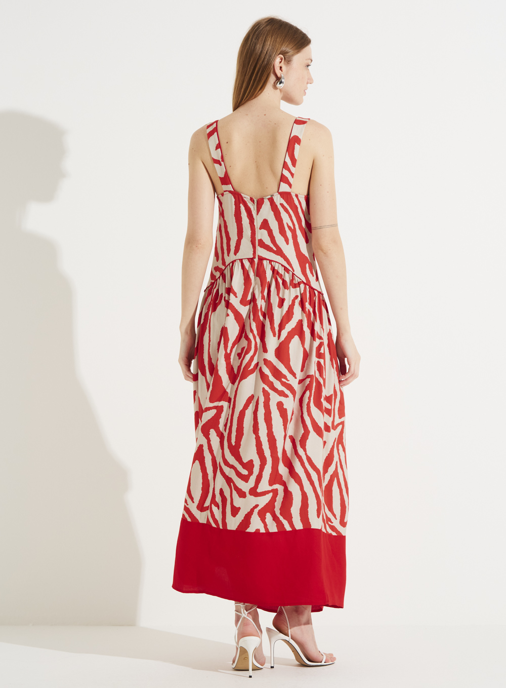 VESTIDO LINHO ESTAMPADO G ANIMAL PRIN.RED
