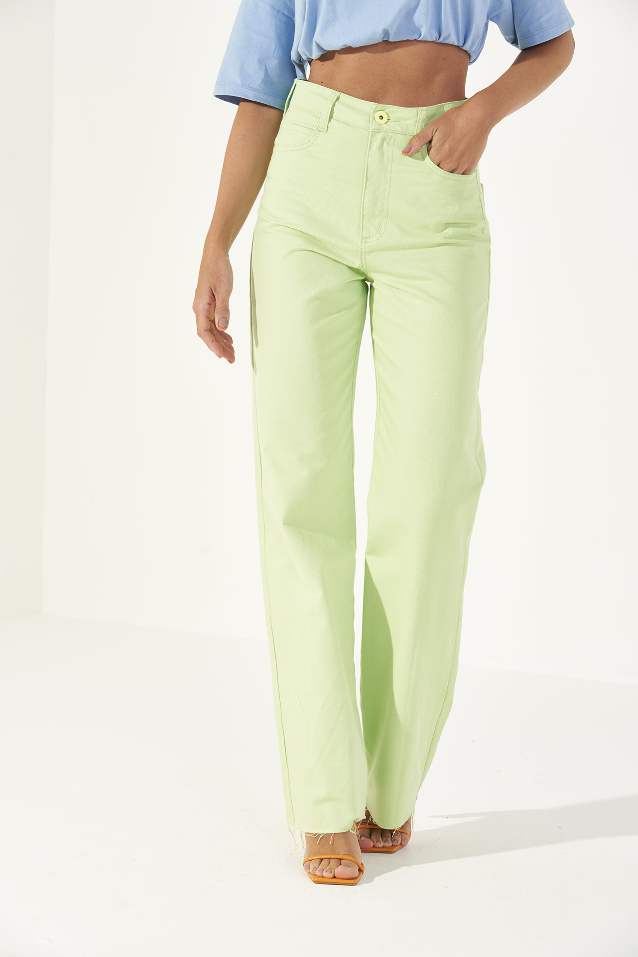 CALÇA SARJA JULIETTE 42 LARANJA ETELA