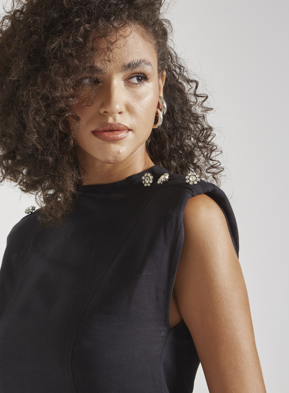 VESTIDO LINHO M PRETO