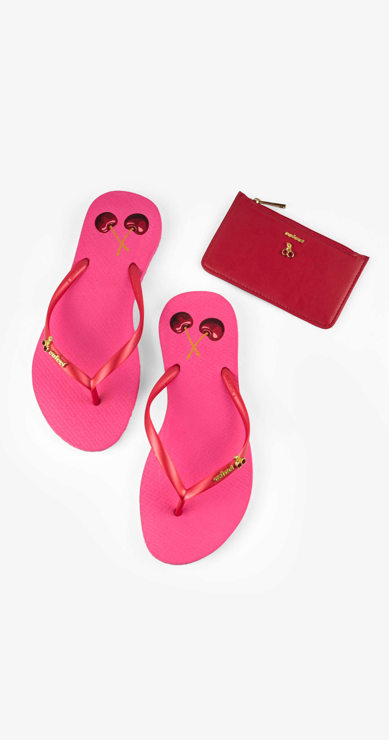 CHINELO COLCCI FEM CHERRY RED 33-34 ROSA MON AMOUR
