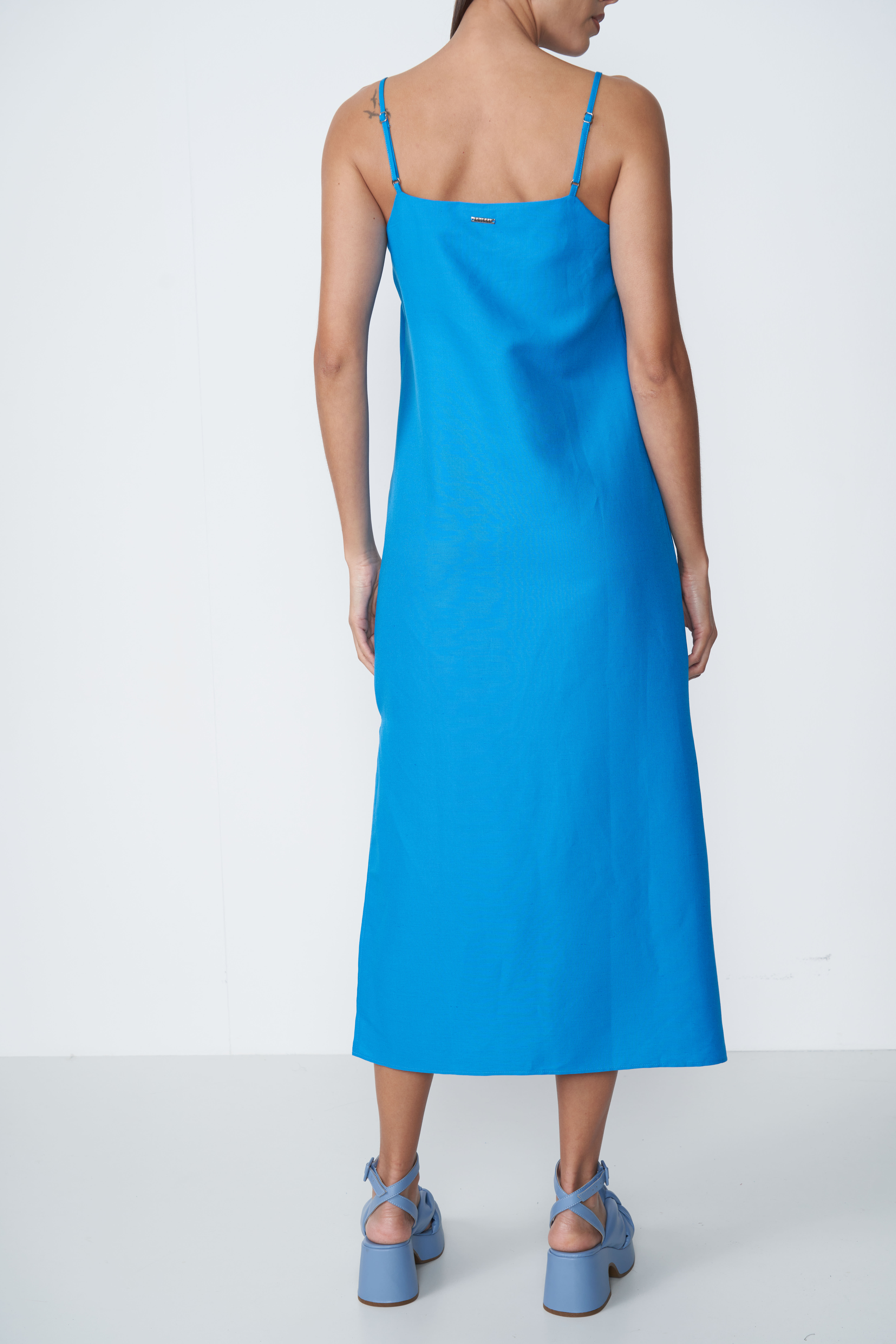 VESTIDO LINHO P LARANJA RUSSET