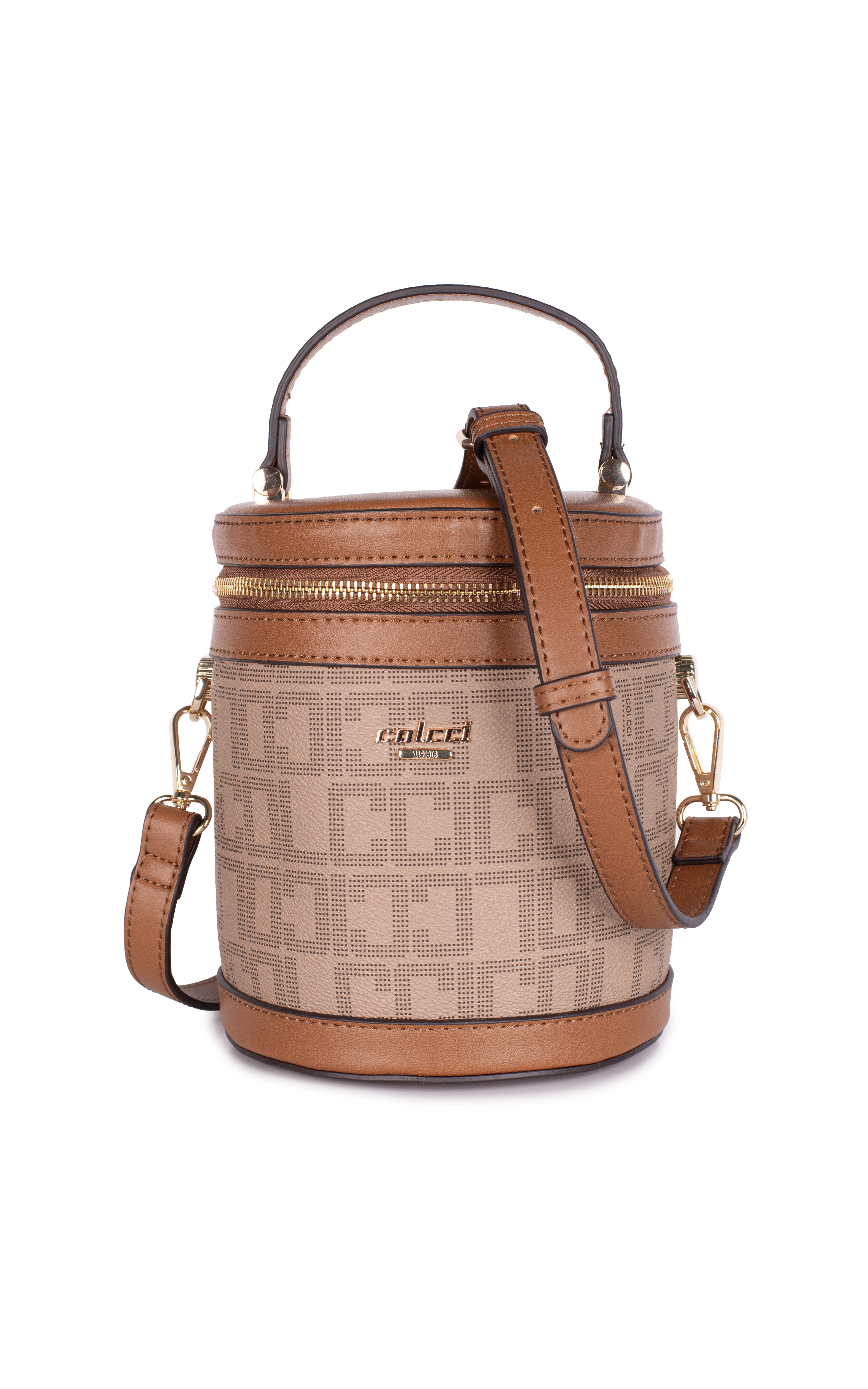 BOLSA COLCCI FEM BUCKET MONOGRAMA U CAFE