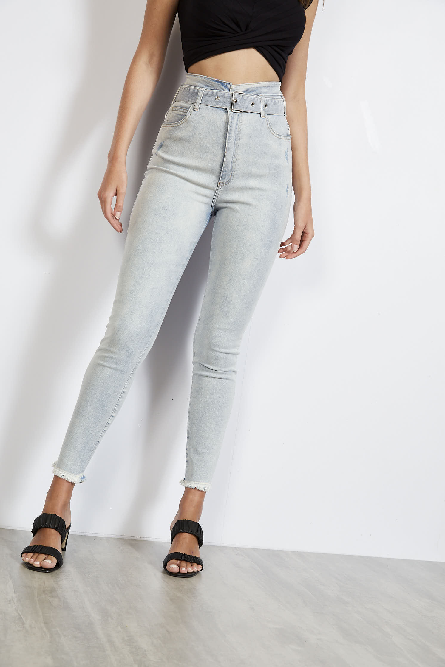 CALÇA JEANS CAMILA STRETCH COM CINTO 44 INDIGO