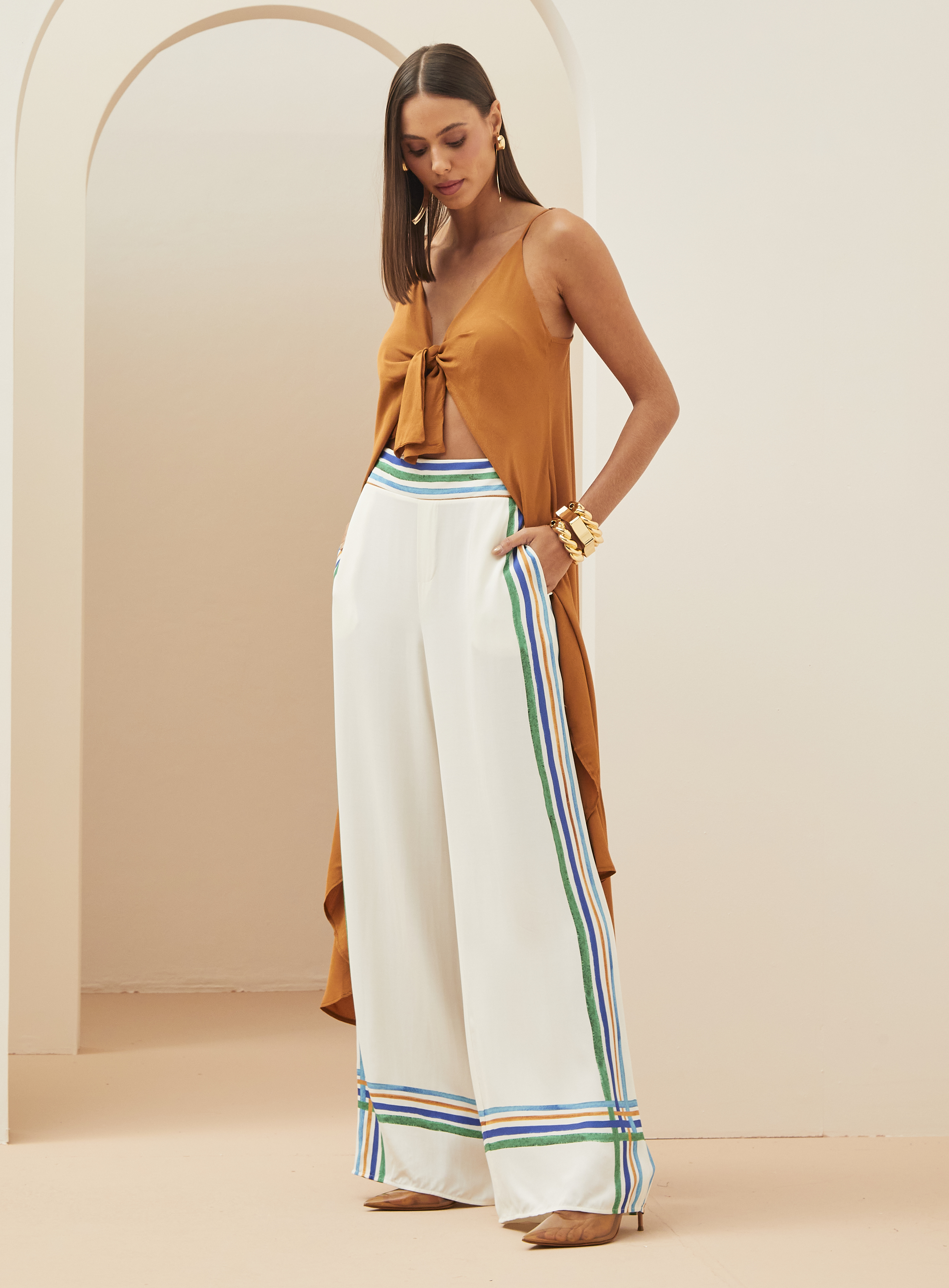 CALÇA ESTAMPADA P ART STRIPES