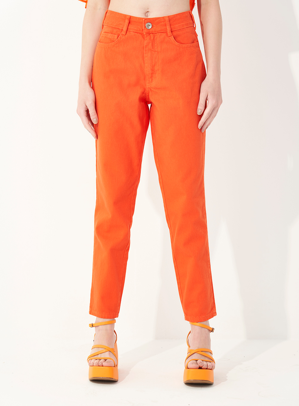CALÇA SARJA BRUNA 36 LARANJA SAOKO
