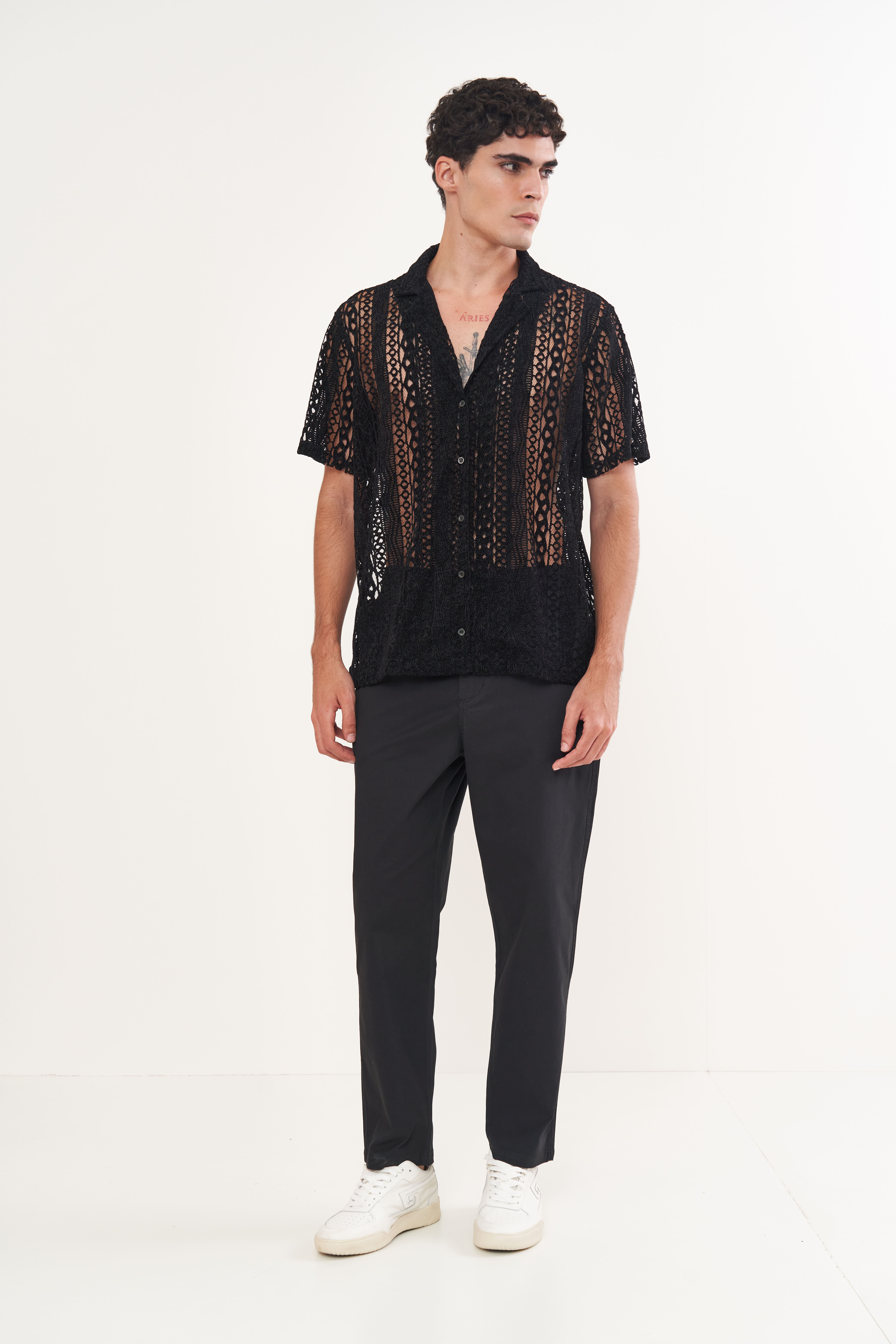 CAMISA RENDA BOX PP PRETO