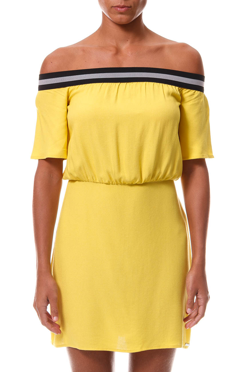 VESTIDO CURTO COCA COLA 38 AMARELO ANDROS
