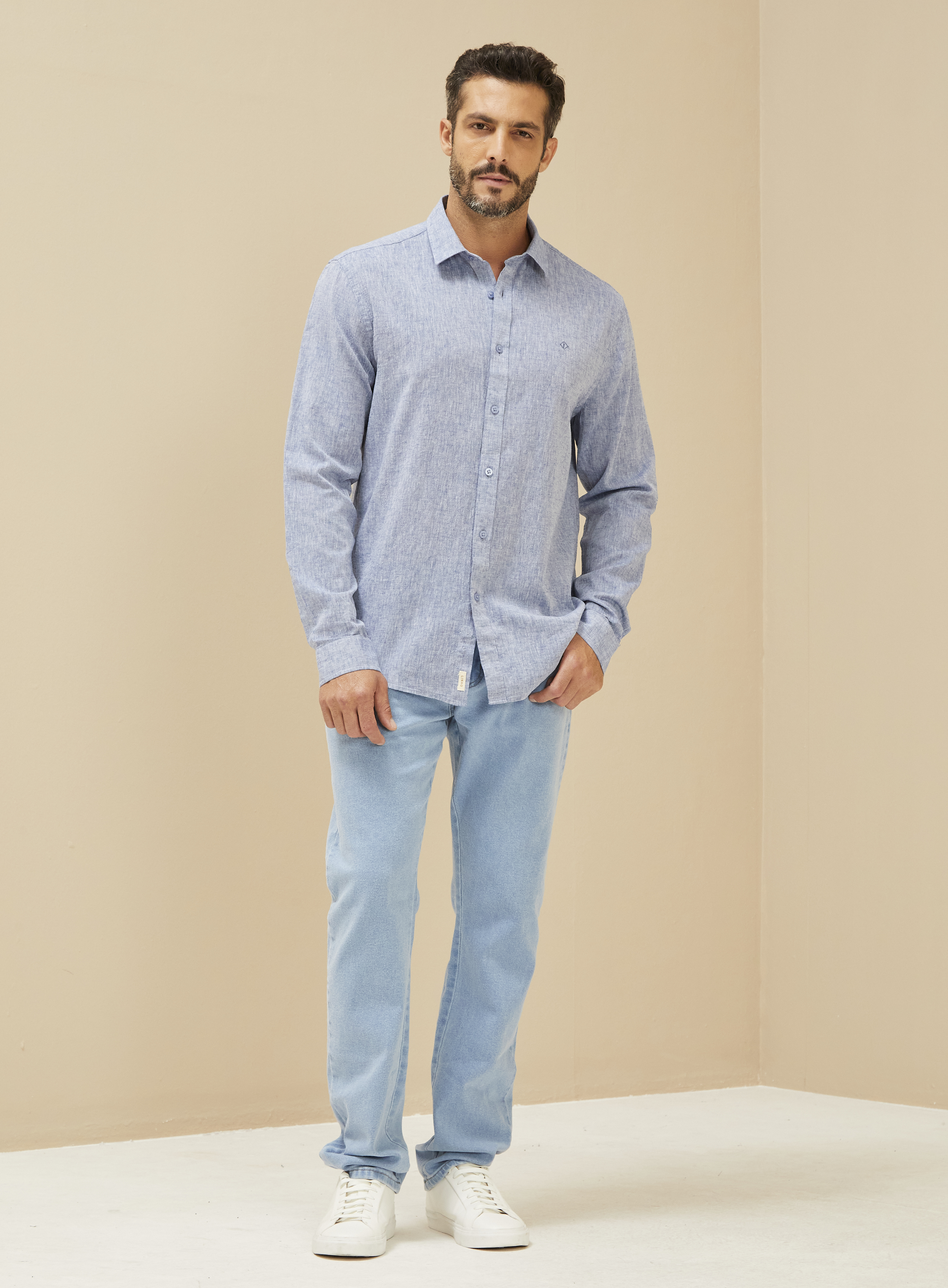 CAMISA LINHO RELAX G AZUL OLYMPIC