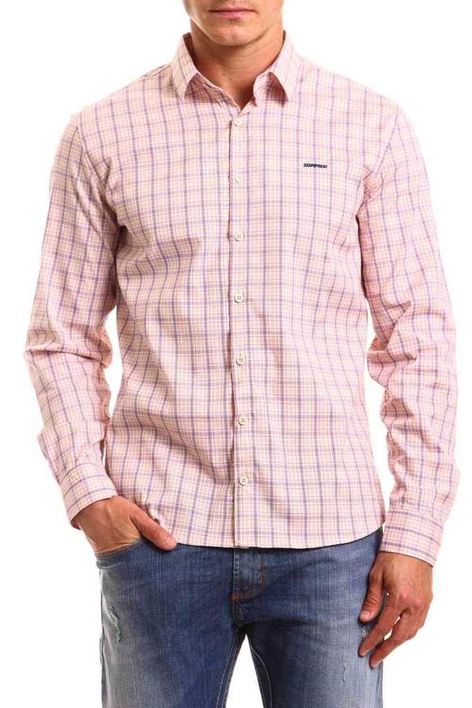 CAMISA MASC ML TRIC BORD M OFF/LARANJA/R