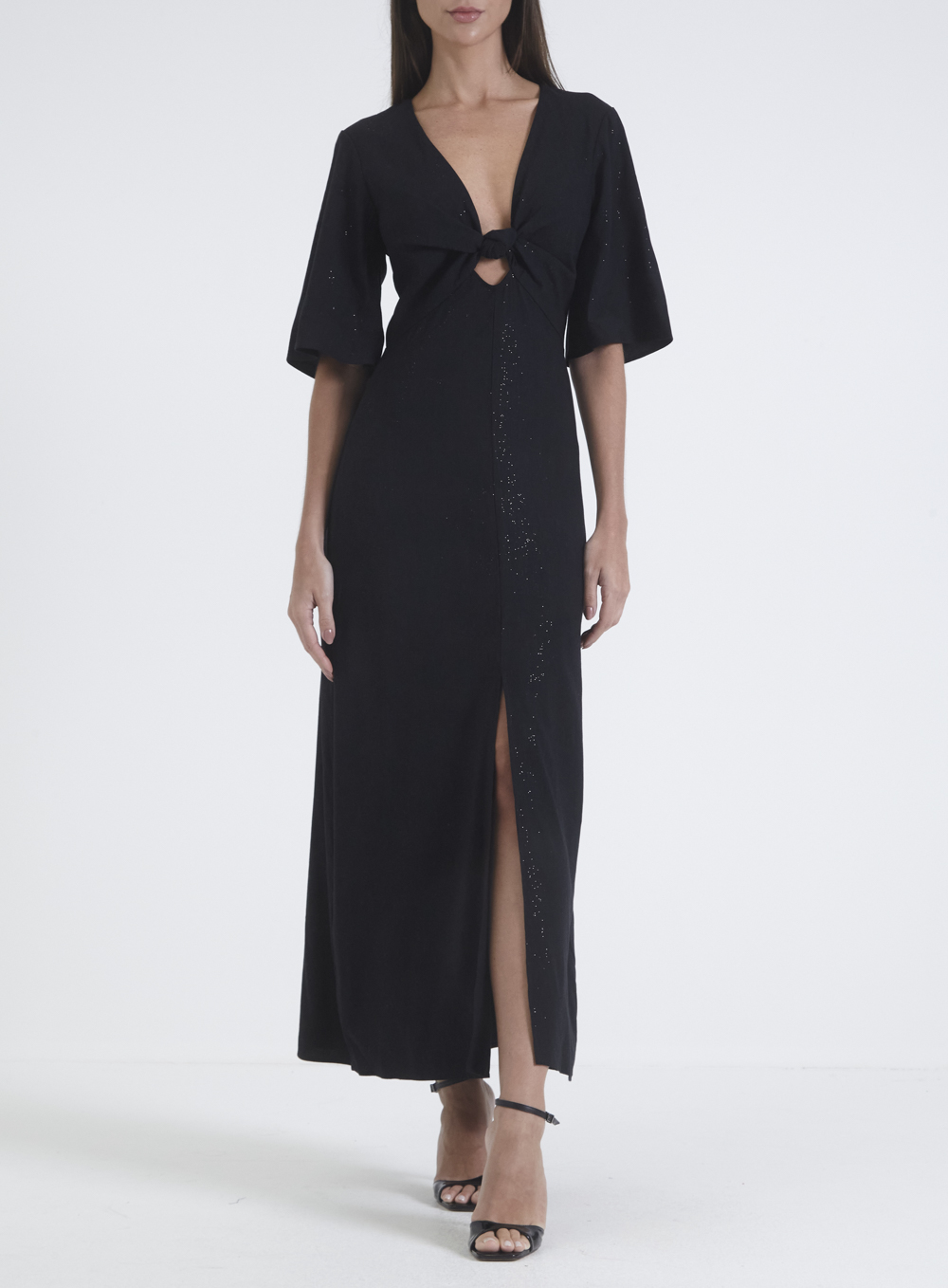 VESTIDO LINHO 38 PRETO/GLITTERPT