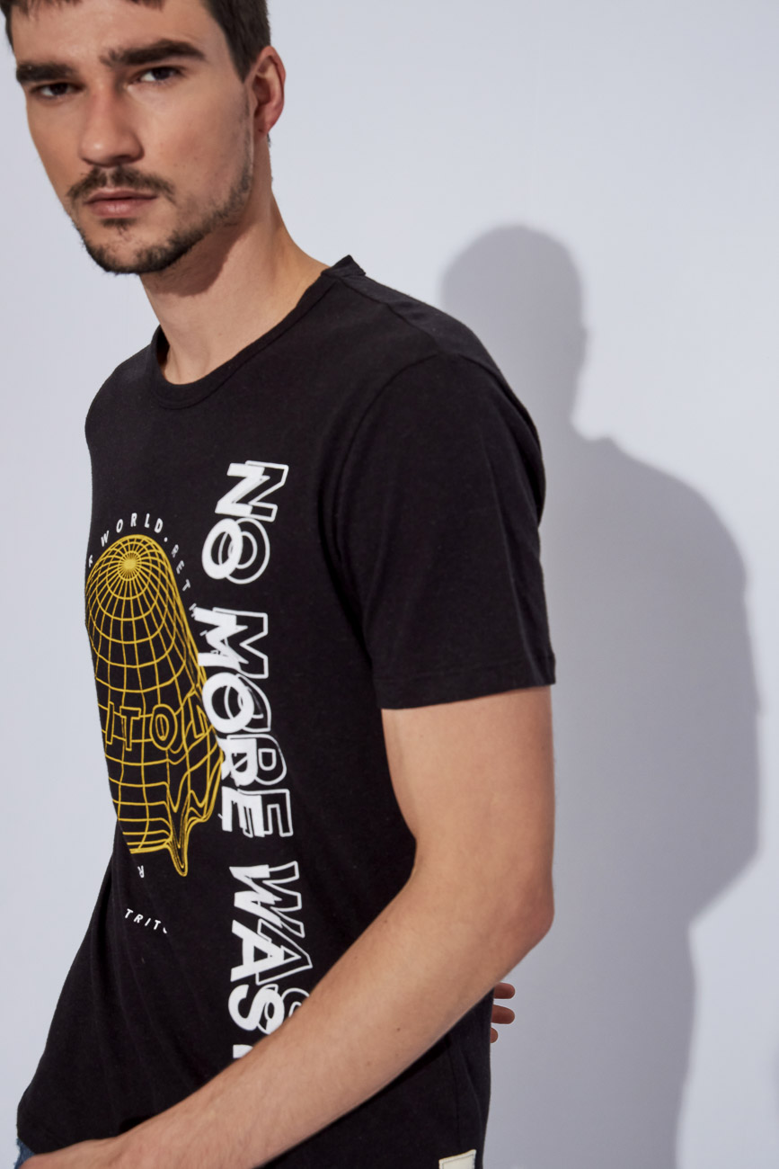 CAMISETA ESTAMPADA M PRETO/PRETO